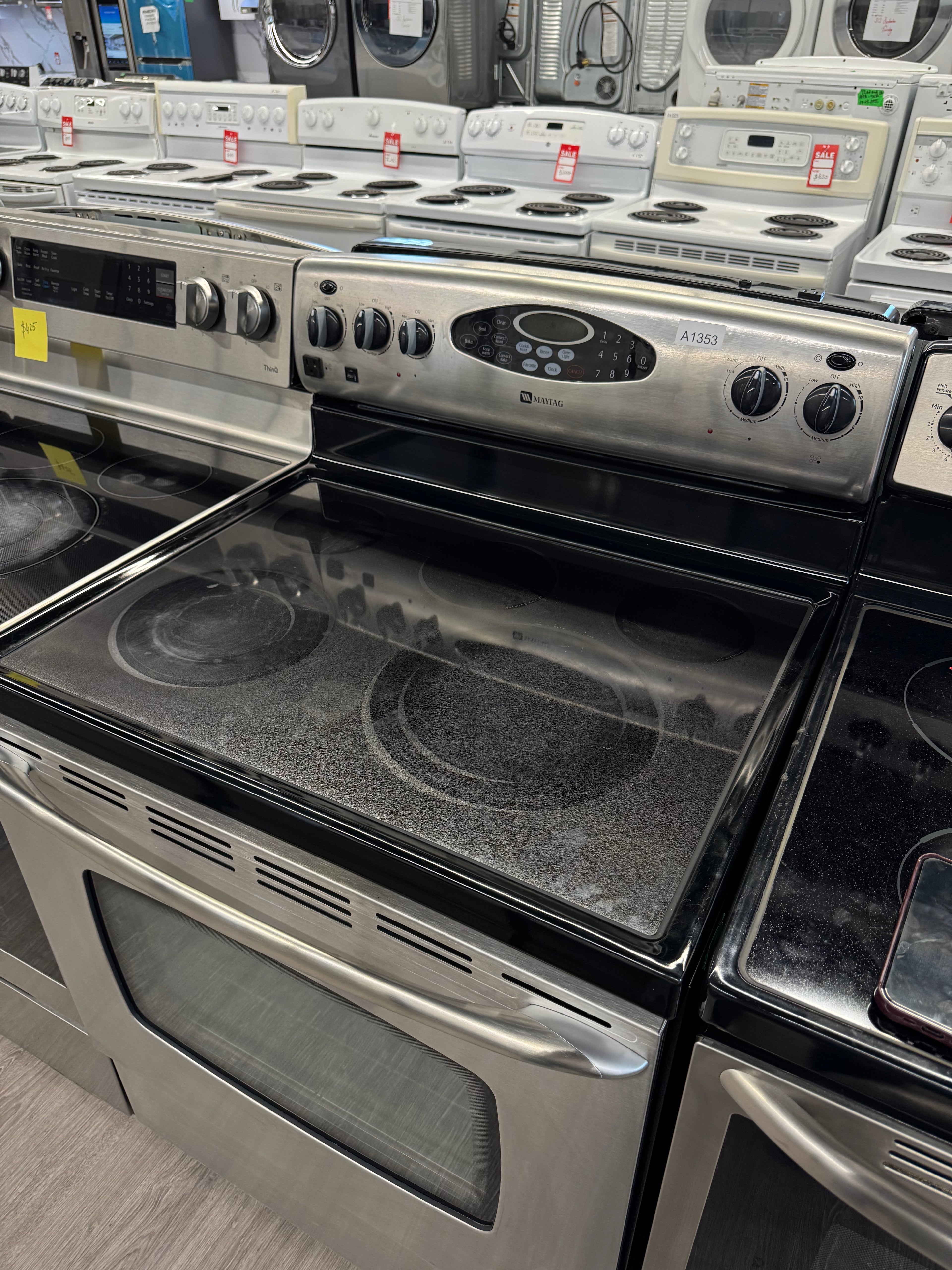 Maytag 30” Freestanding Glass Top Electric Range - MER5875QCS