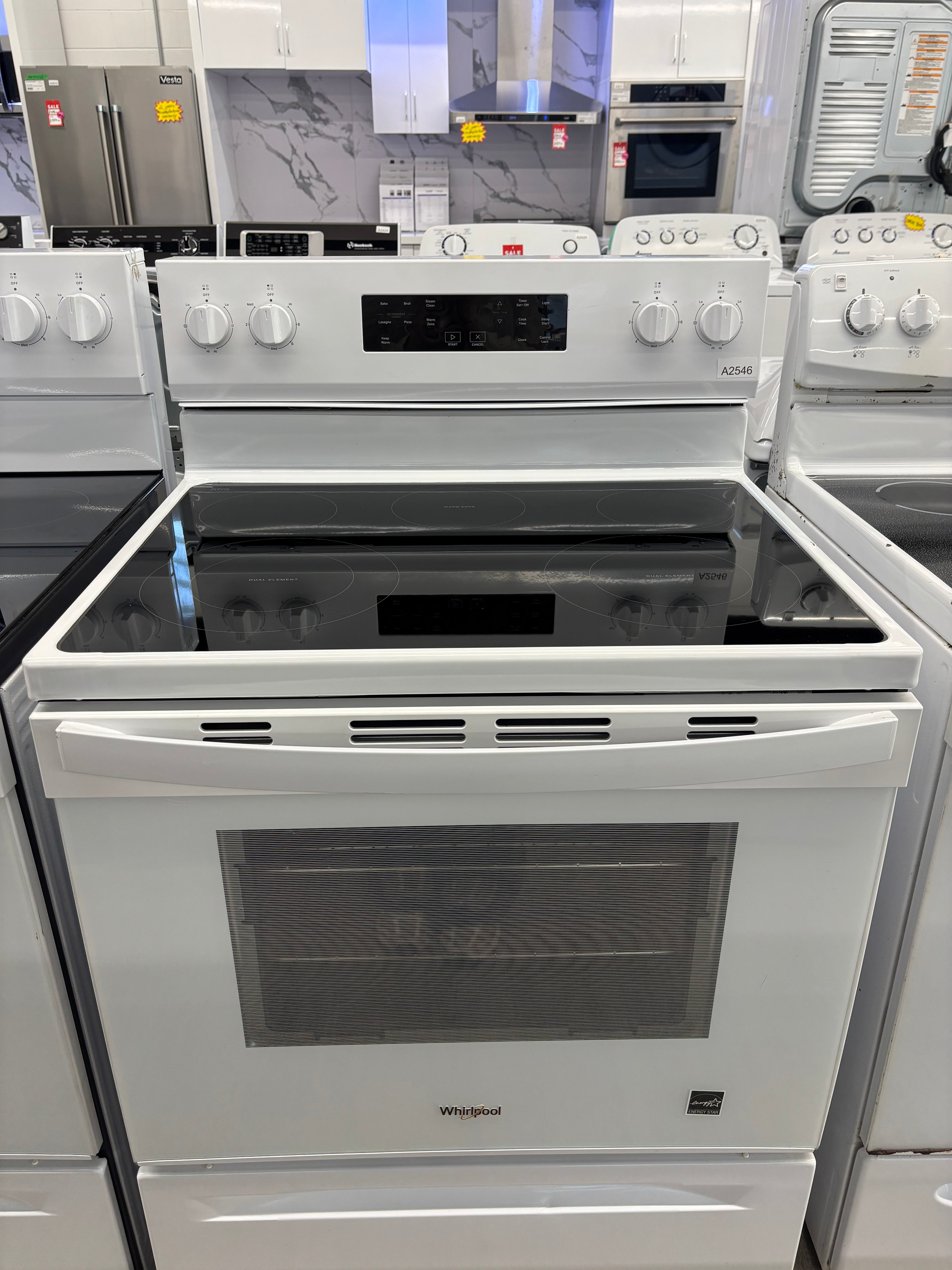 OPEN BOX - Whirlpool 30” Freestanding Glass Top Range - YWFES3330RW0