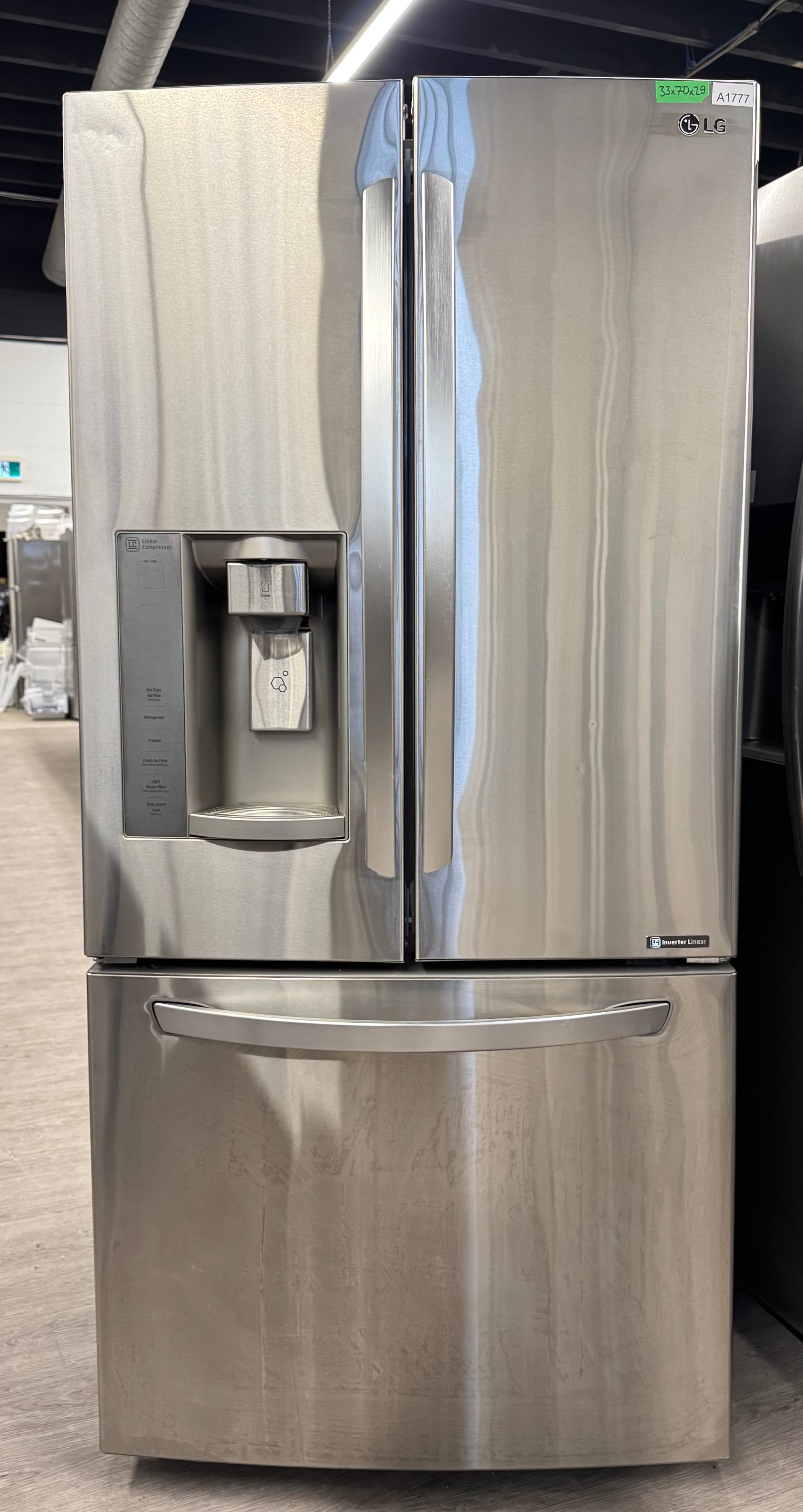 LG 33” French Door Refrigerator with Water & Ice Dispenser - LFXS24623S