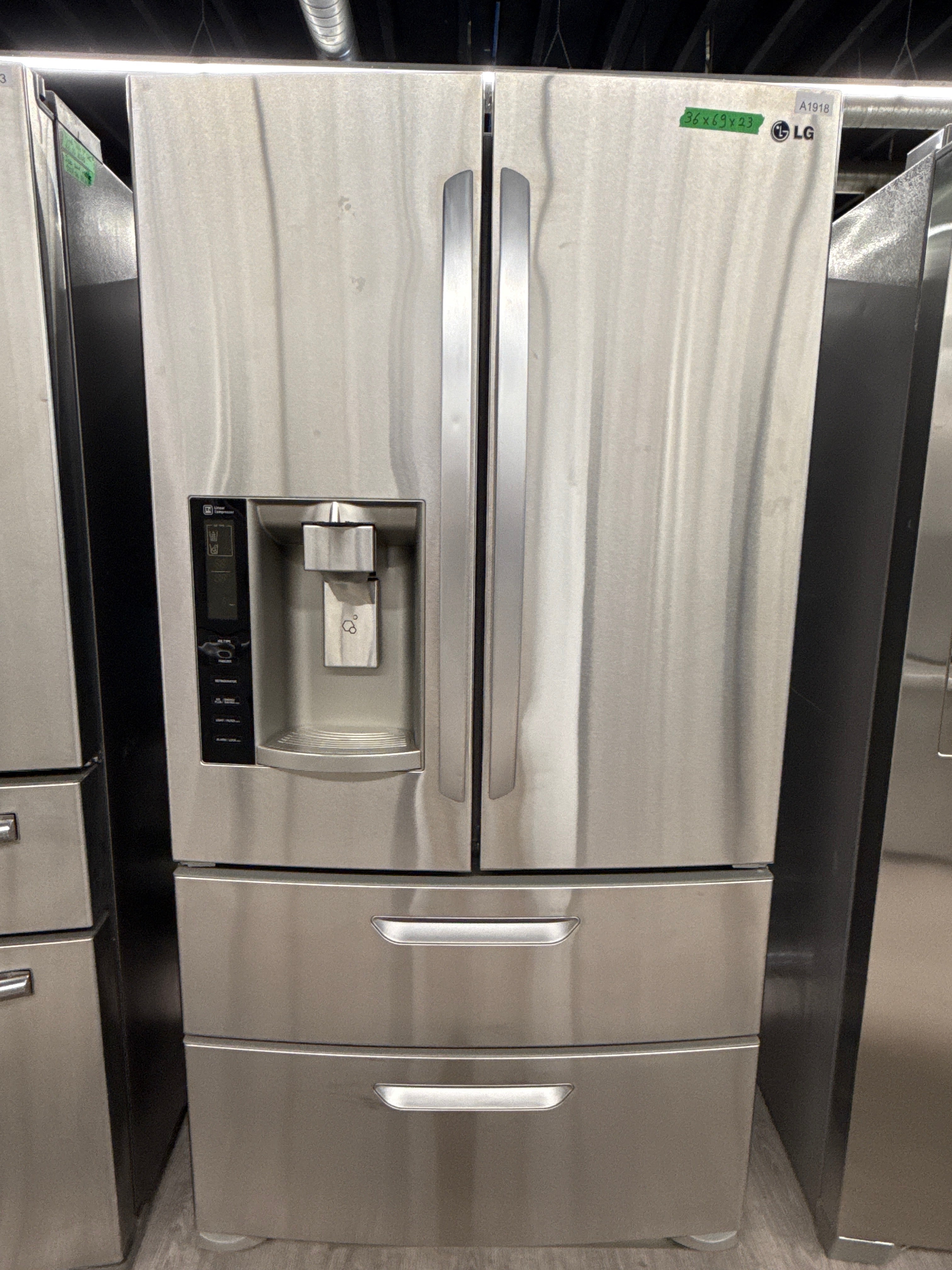 LG 36” 4 Door French Refrigerator with Water & Ice Dispenser - LMX21986ST/03