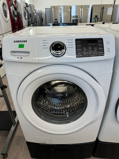 SAMSUNG 27” FRONT LOAD WASHER/DRYER SET WITH PEDESTAL