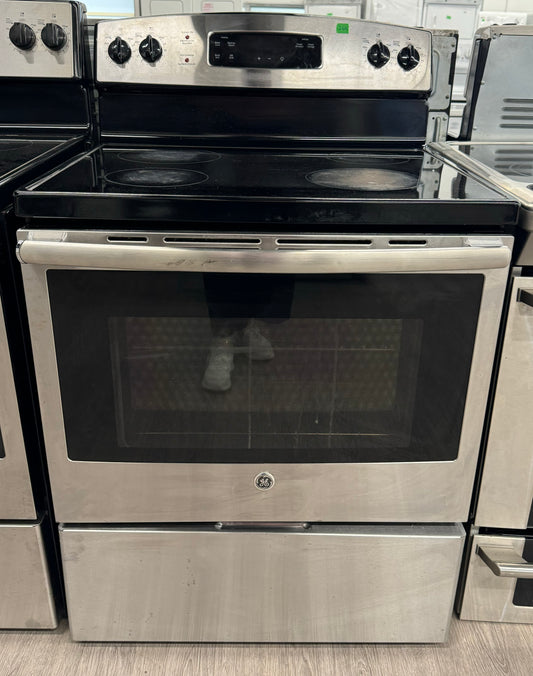 GE 30" Freestanding Glass Top Range - JCBS630SJ1SS