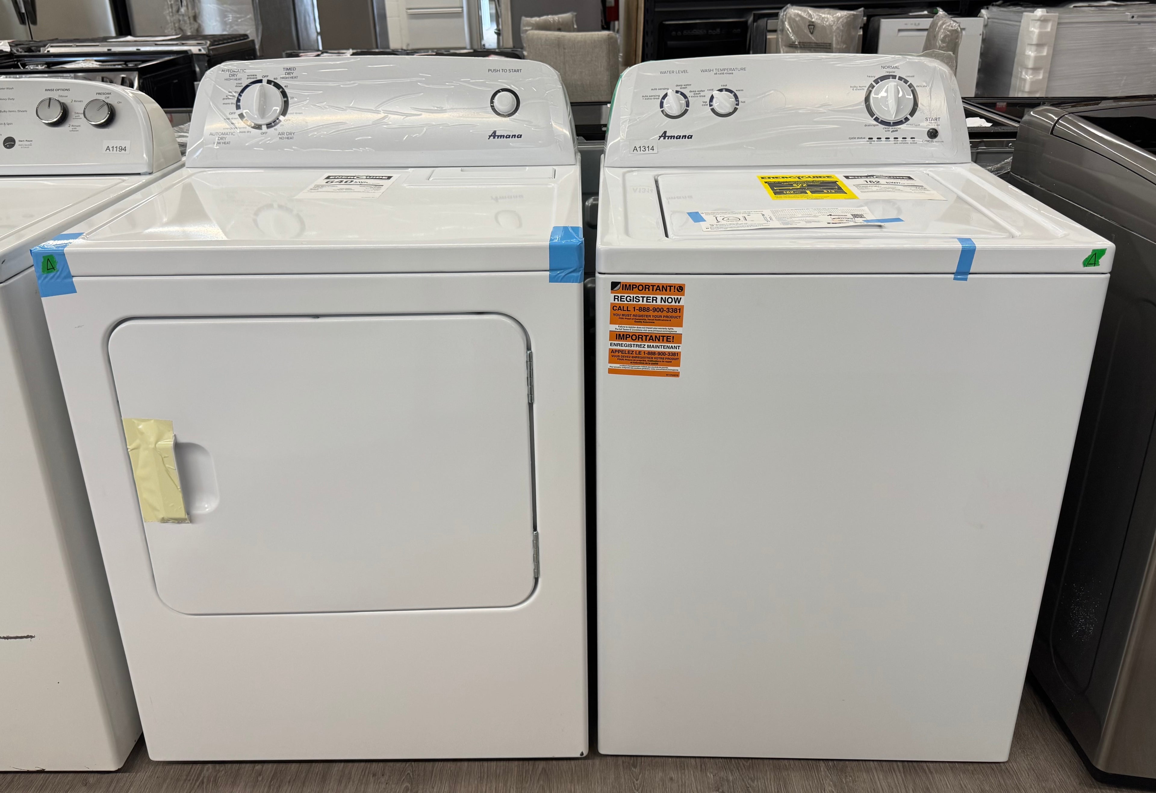 OPEN BOX - Amana Laundry Set - NTW4516FW4 & YNED4655EW1