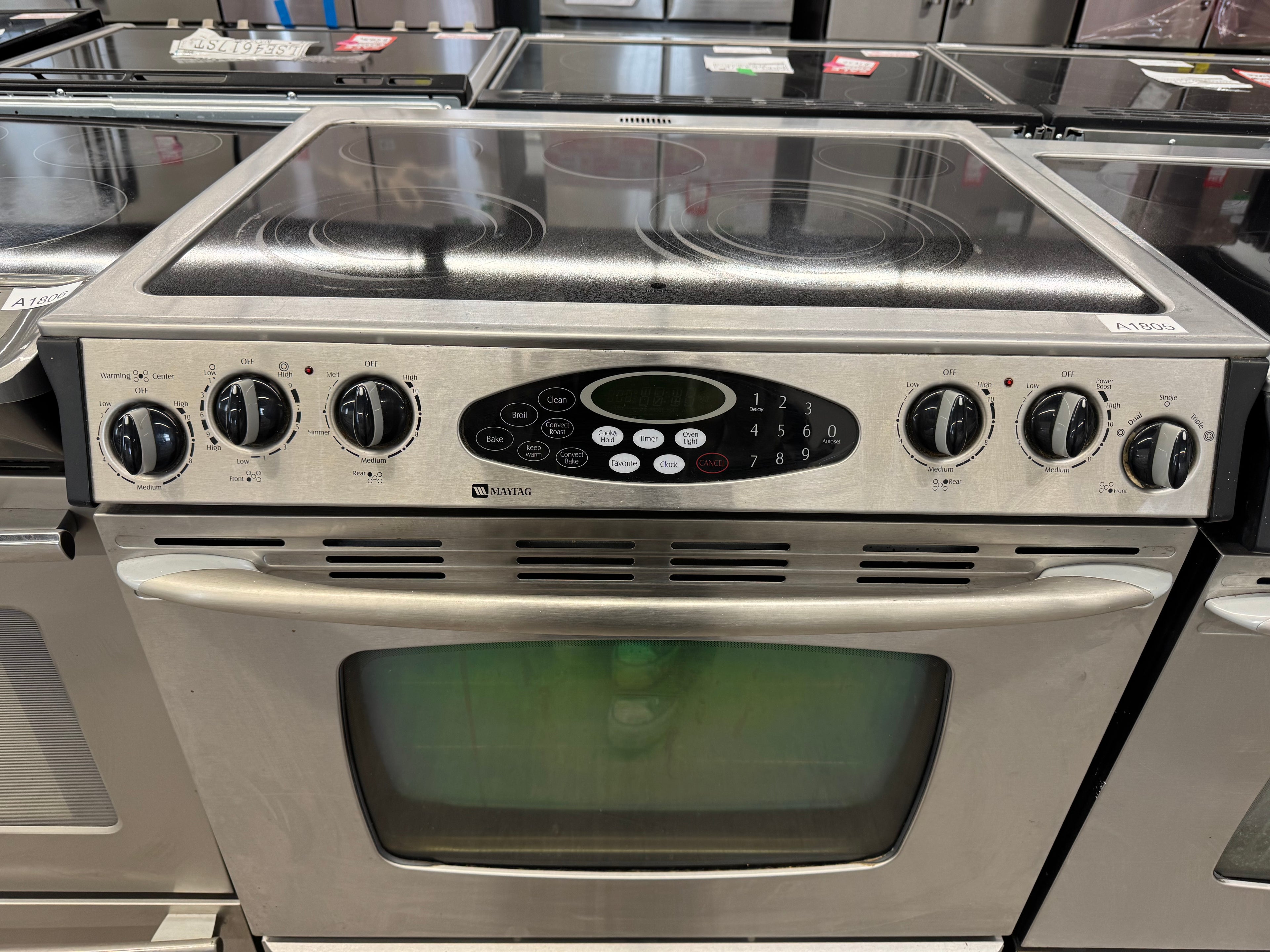 Maytag 30” Slide-in Glass Top Range - MES5875BCS20