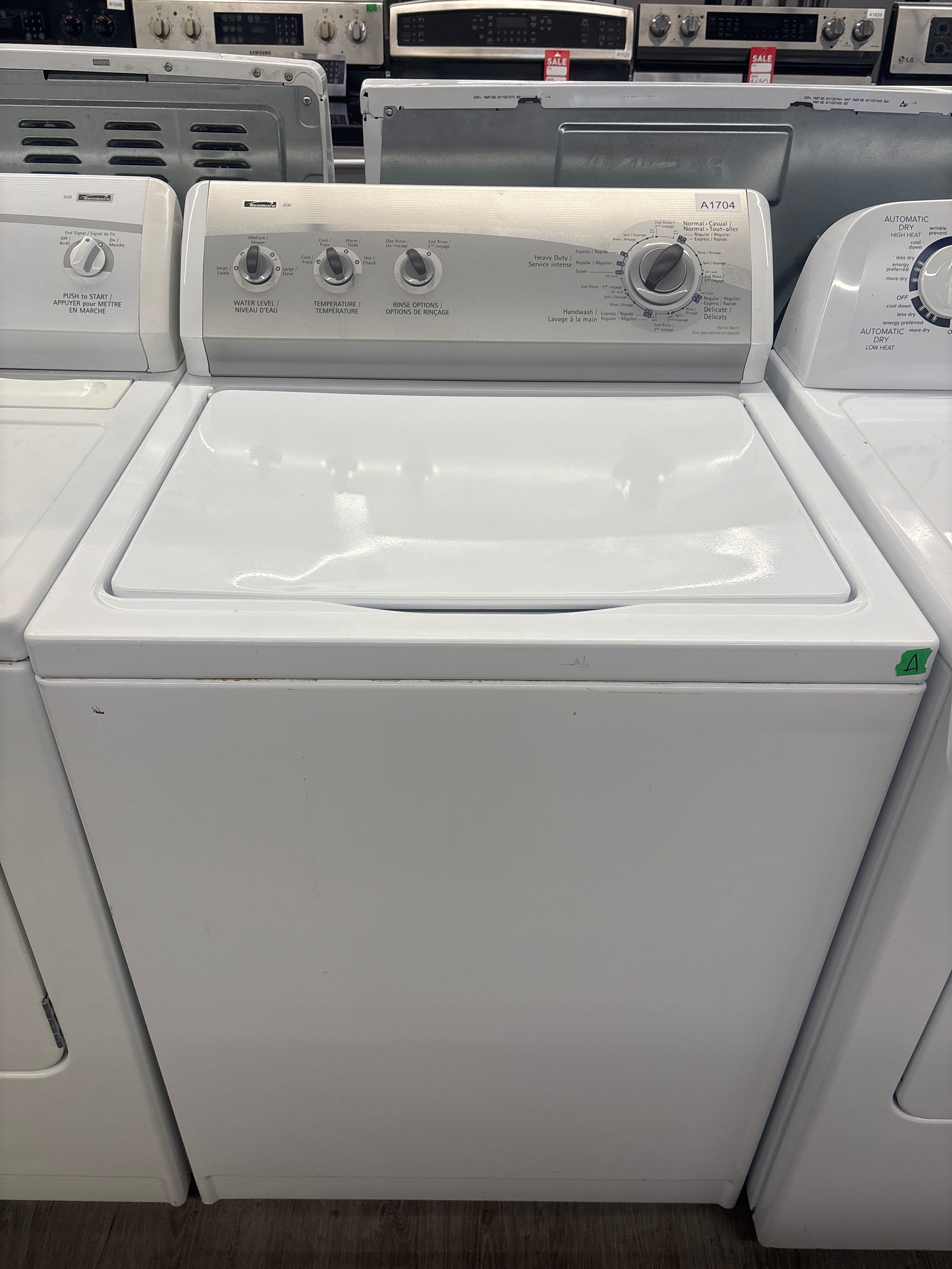 Kenmore 27” Top Load Washer & Front Load Dryer Set (110.29692800 & 110.C68692700)