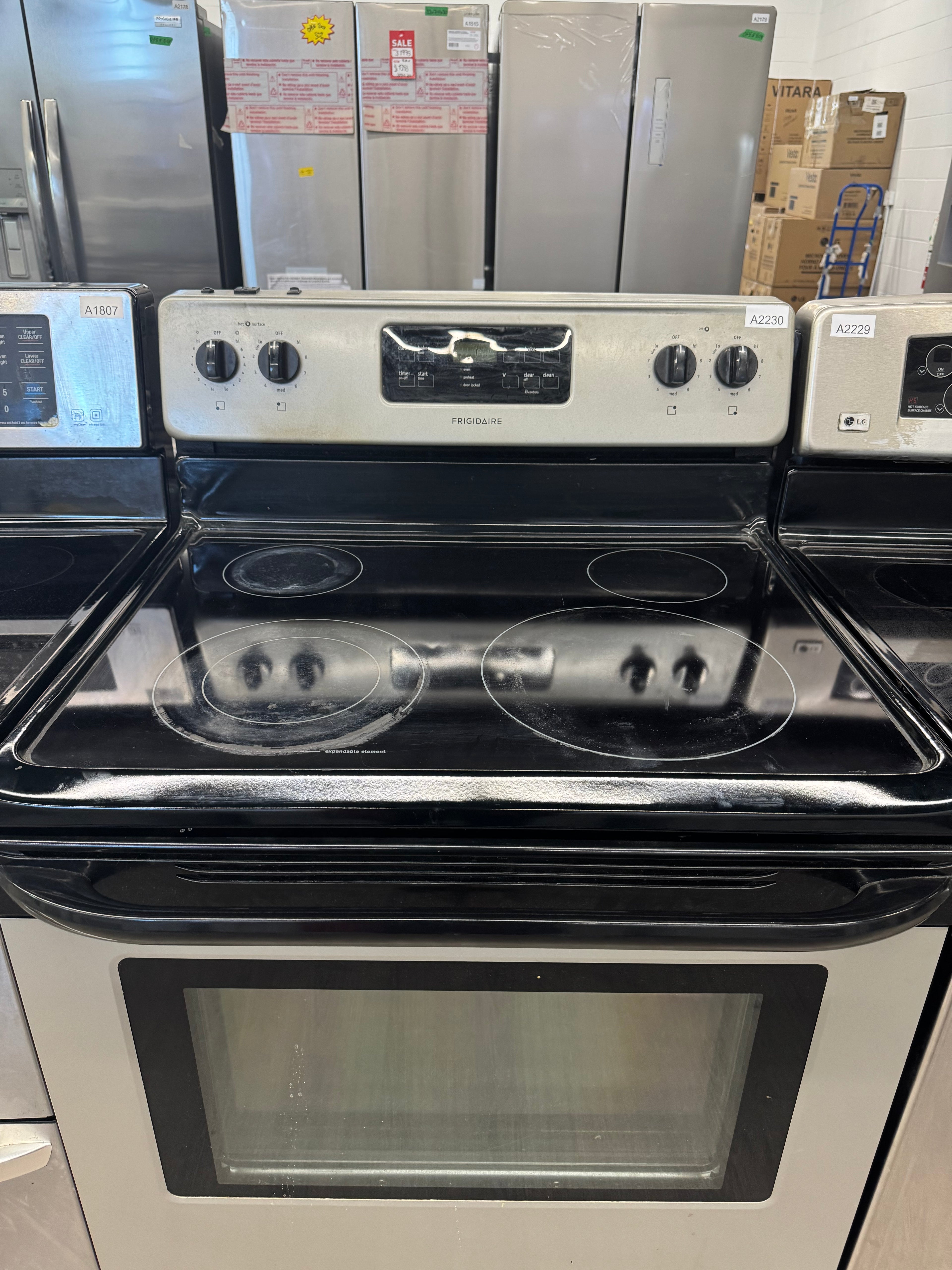 Frigidaire 30” Freestanding Glass Top Range - CFEF3018LMB