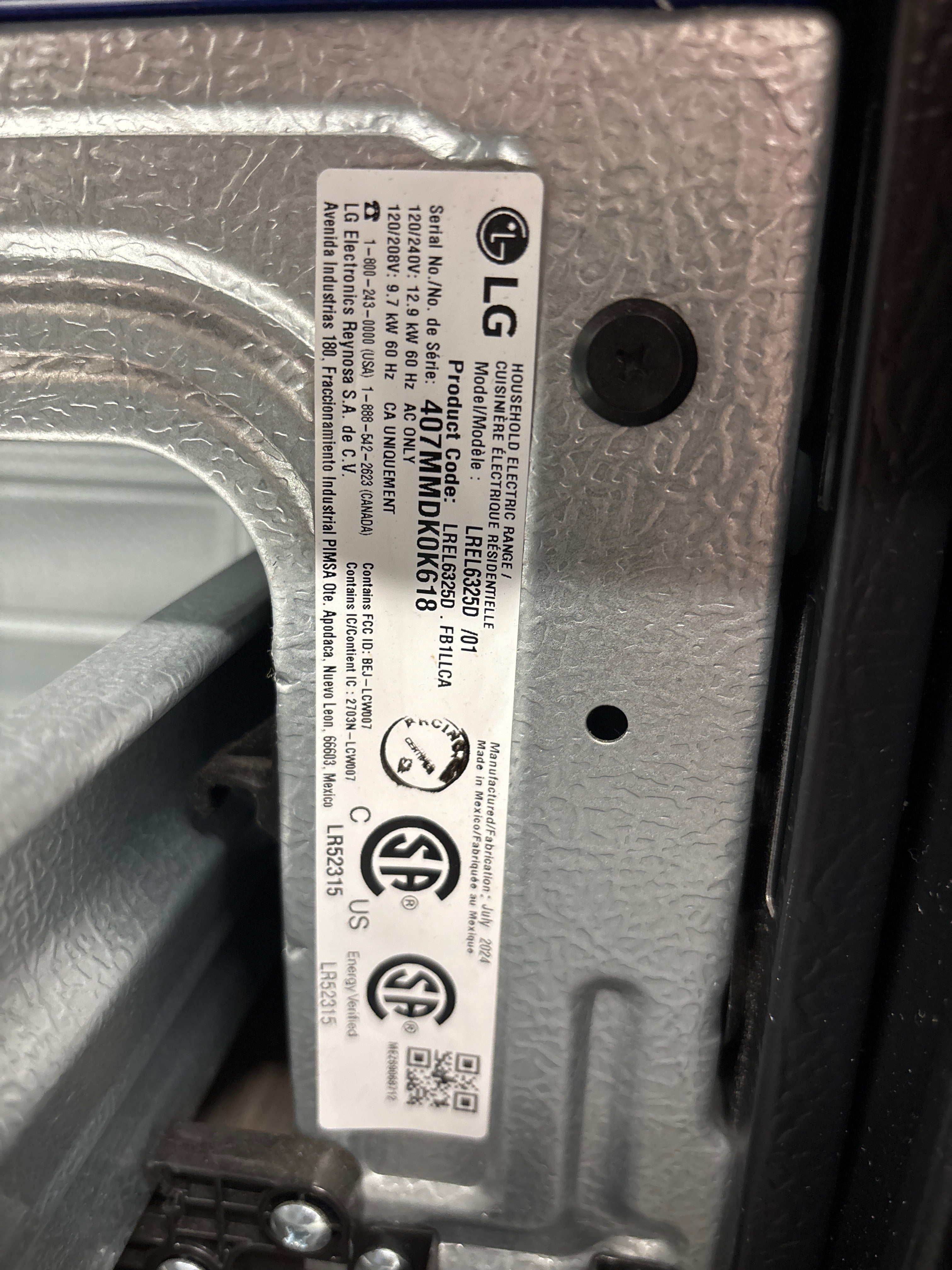 OPEN BOX- LG 30” Glass top range - LREL6325D  LGW1