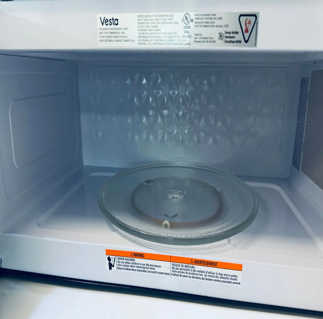 NEW - Vesta Memphis 30” Stainless Steel Over-Range Microwave (VOR-MEMPHIS-30SS)