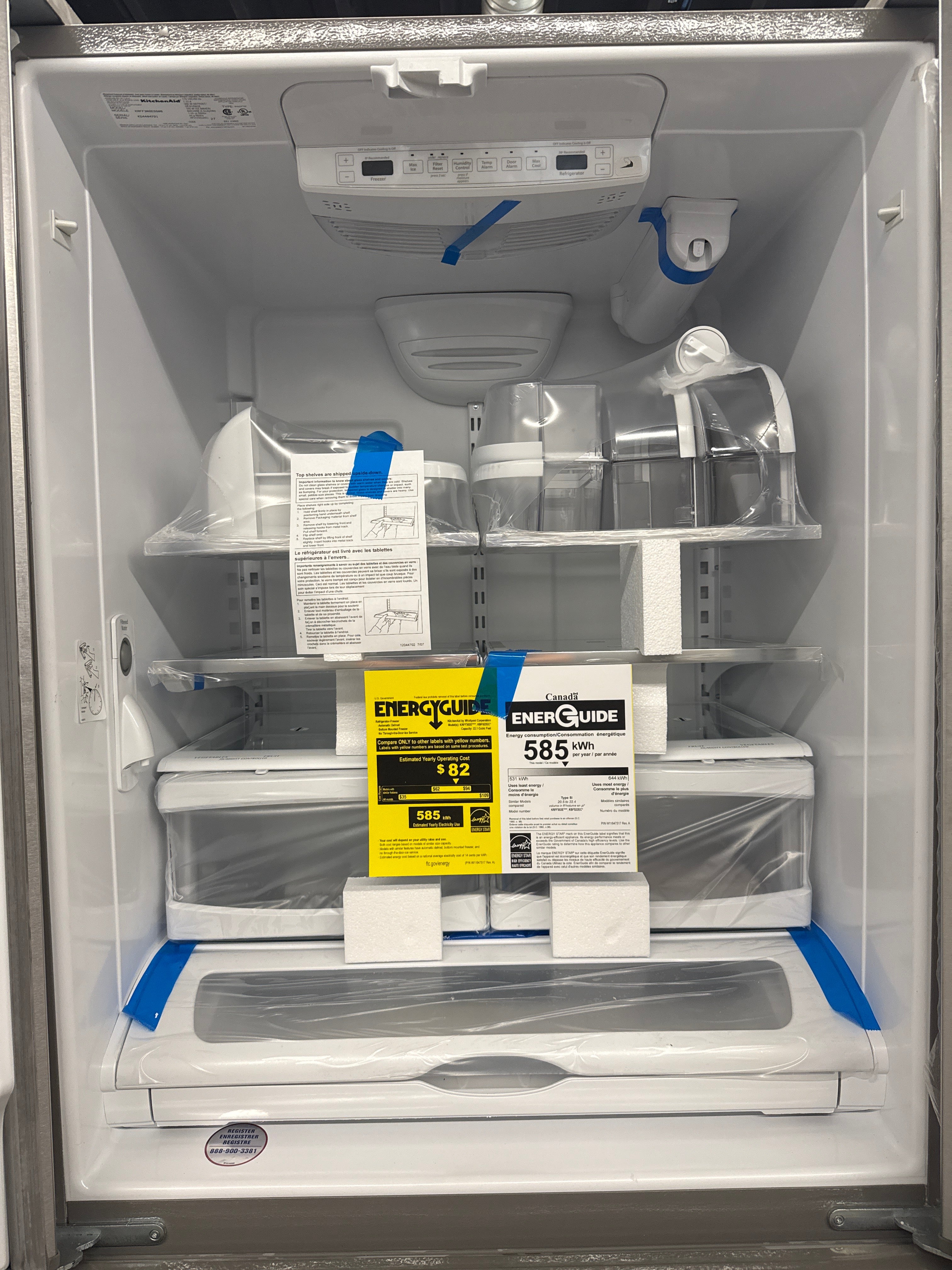 OPEN BOX-KitchenAid 33" French Door Refrigerator-KRFF302ESS08