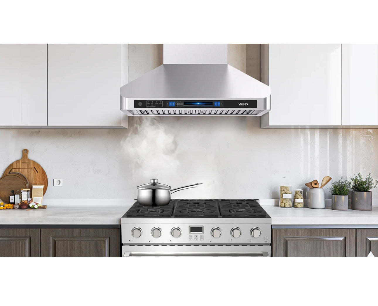 NEW - Vesta Munich 36” Silver DC Motor Range Hood (VRH-MUNICH-SS)