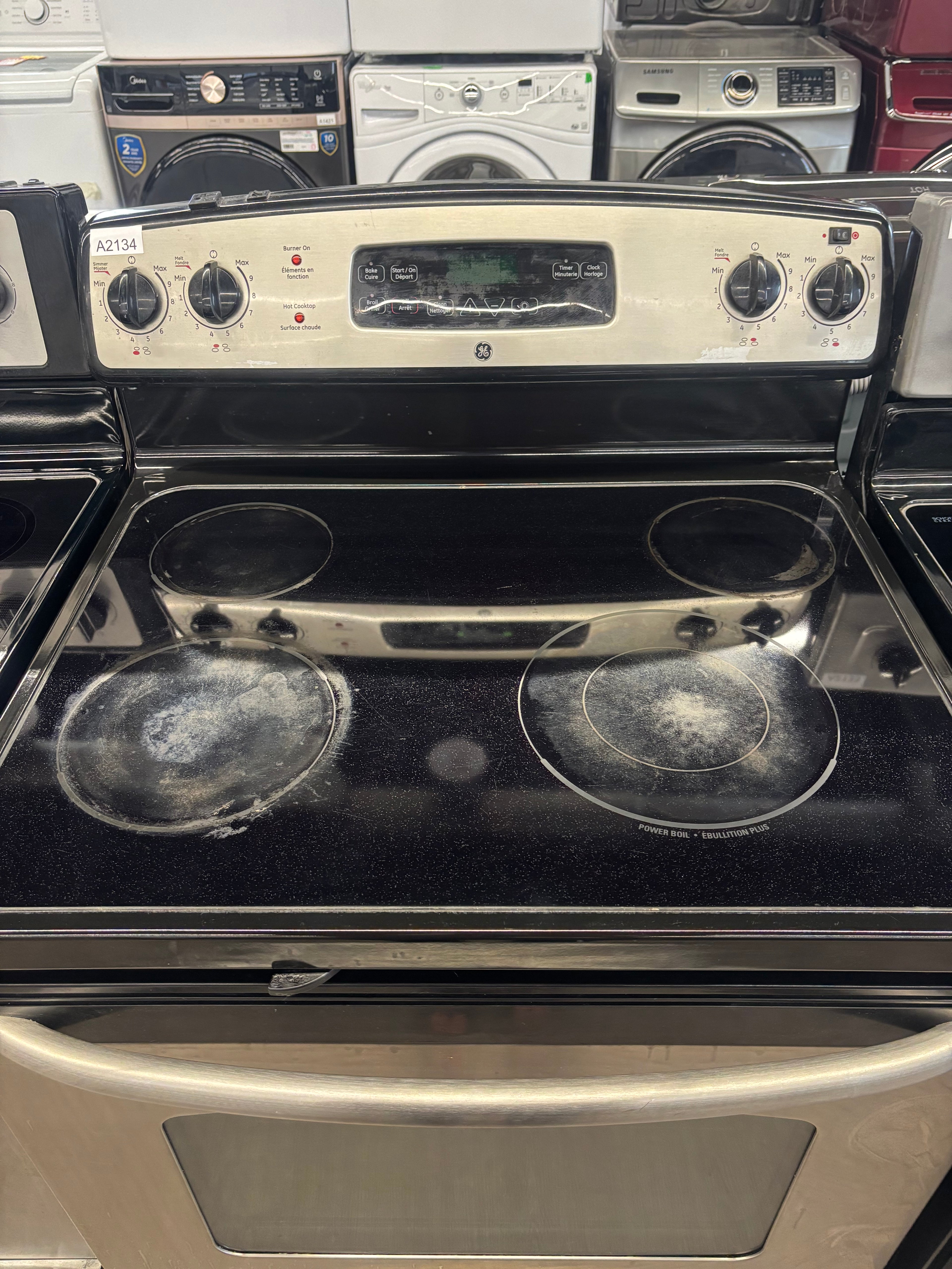 GE 30” Freestanding Glass Top Range - JCBP65SM2SS
