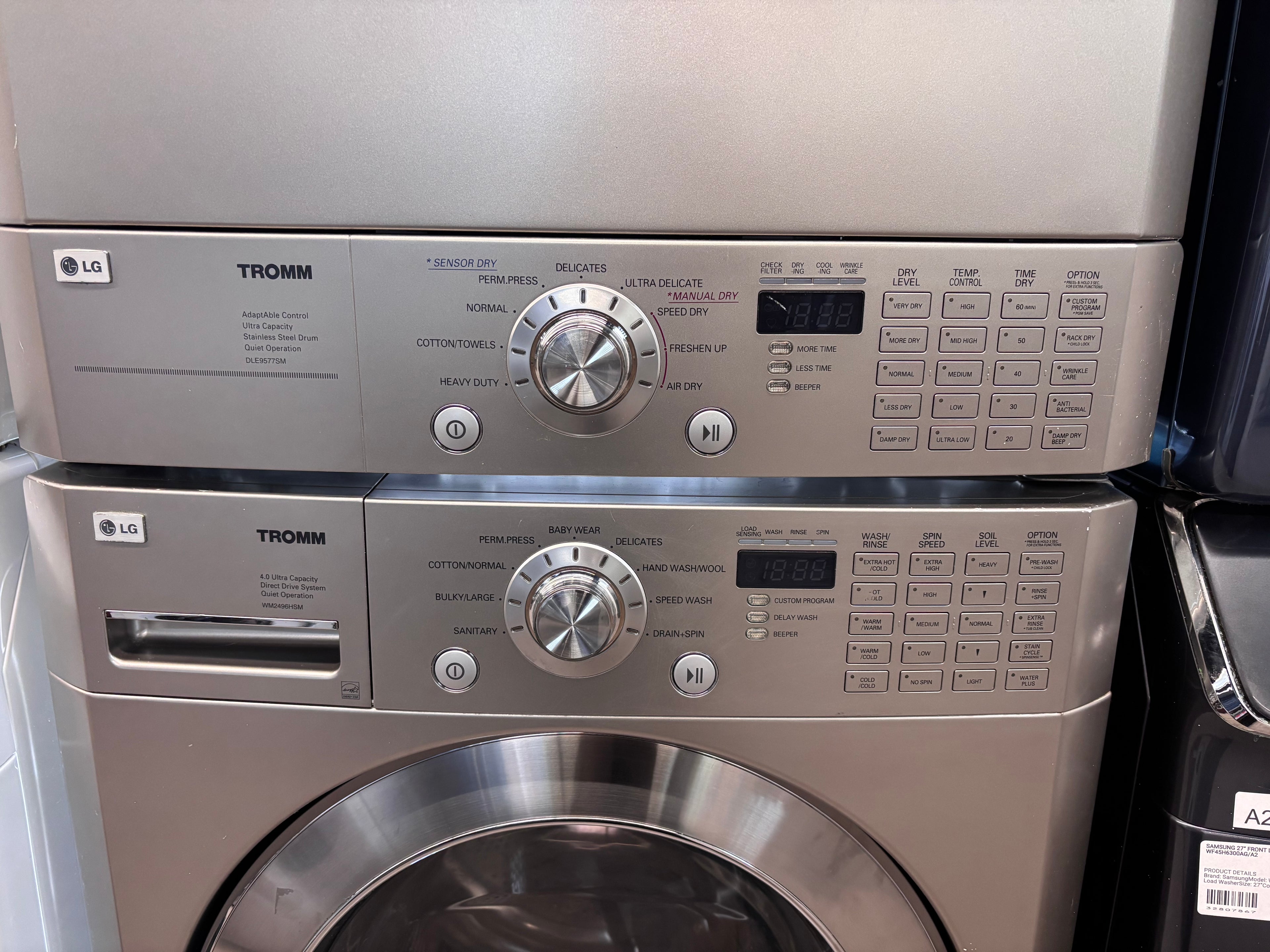 LG 27” Front Load Washer & Dryer Set (WM2496HSM & DLE9577SM)
