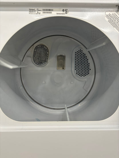 WHIRLPOOL 27" TOP LOAD WASHER AND DRYER SET LSQ9549PW1 / YLEQ5000PW0