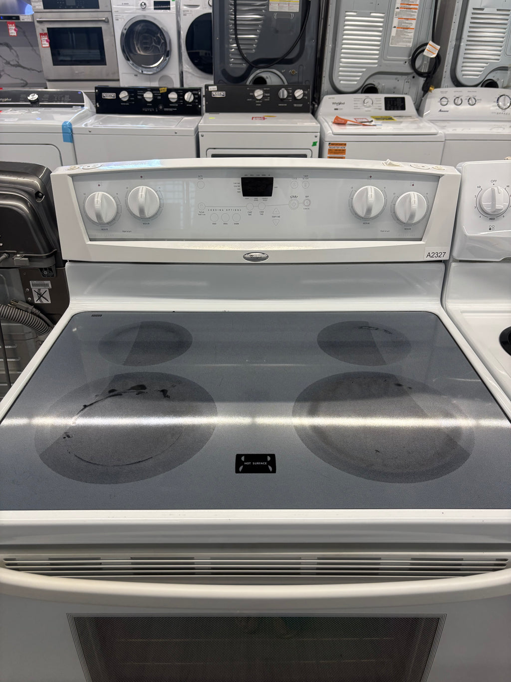 Whirlpool 30” Freestanding Glass Top Range - WERP4110PQ