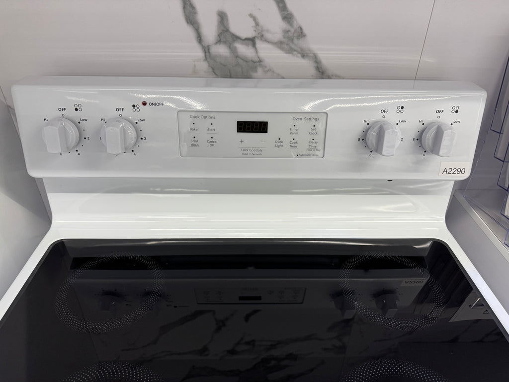 NEW - VESTA 30” Freestanding Glass Top Range - VRE-SASKATCHEWAN-30WH