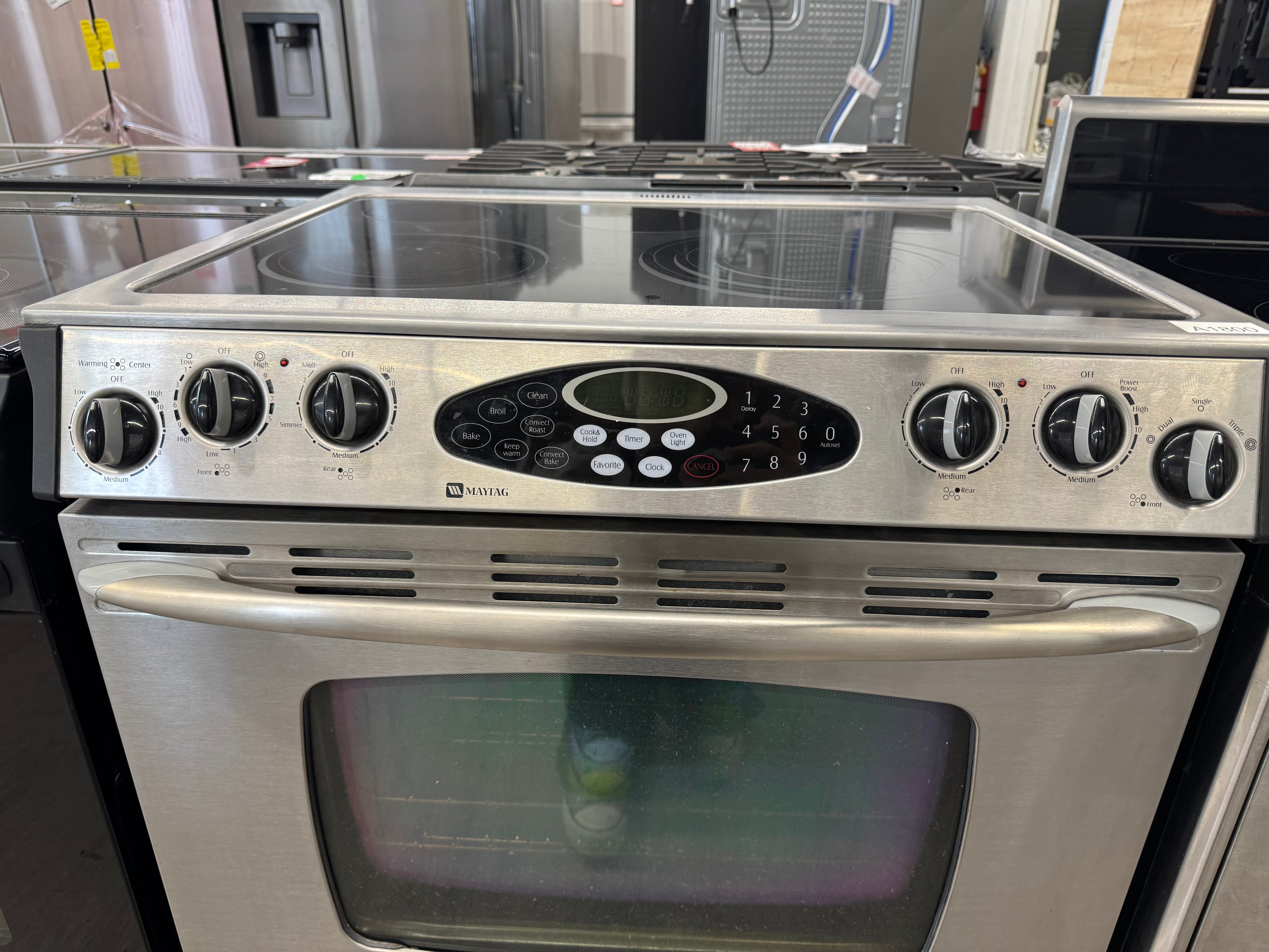 Maytag 30” Slide-in Glass Top Range - MES5875BCS