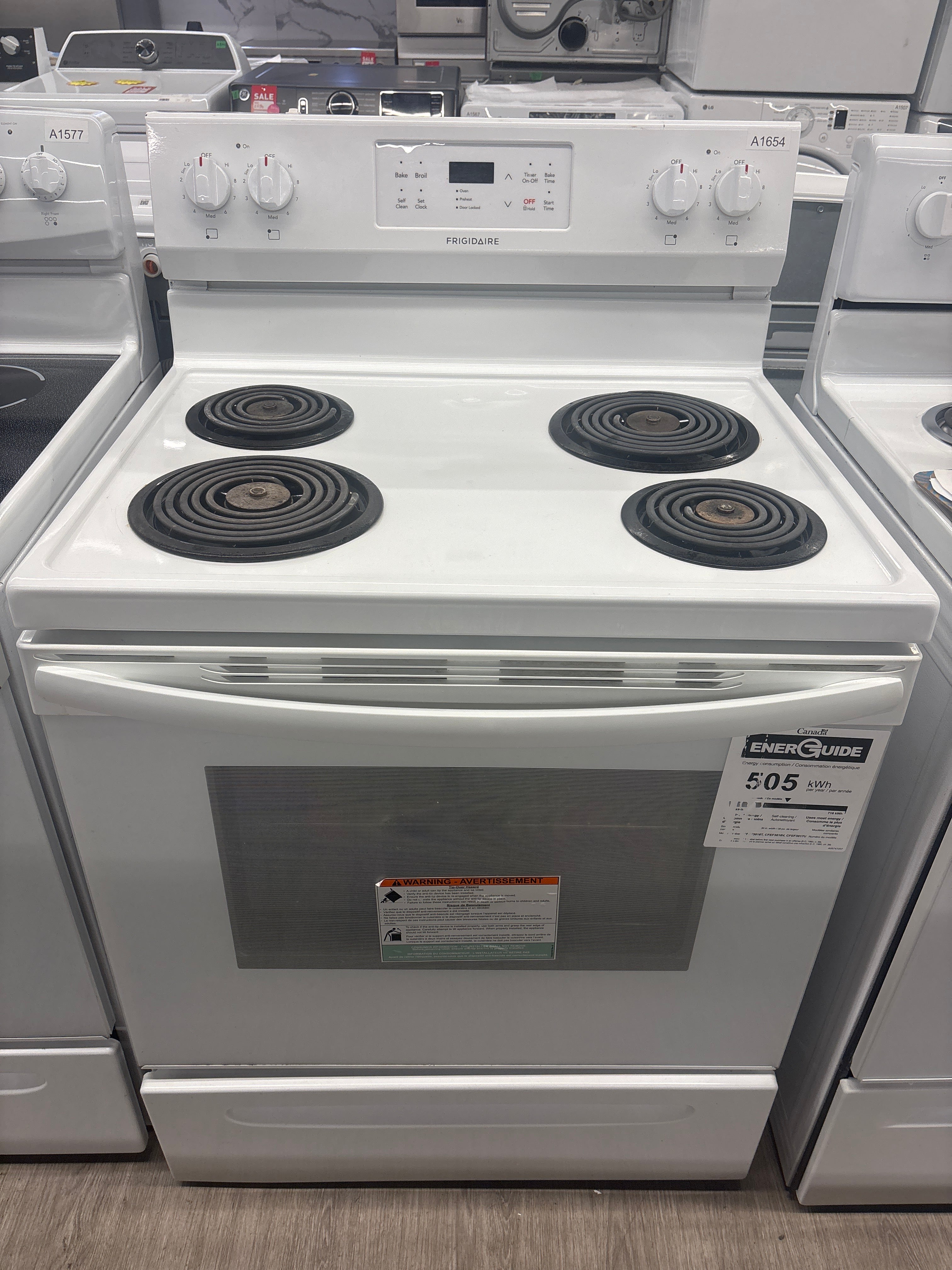 Frigidaire 30” Freestanding Coil Top Range - CFEF3016VWG