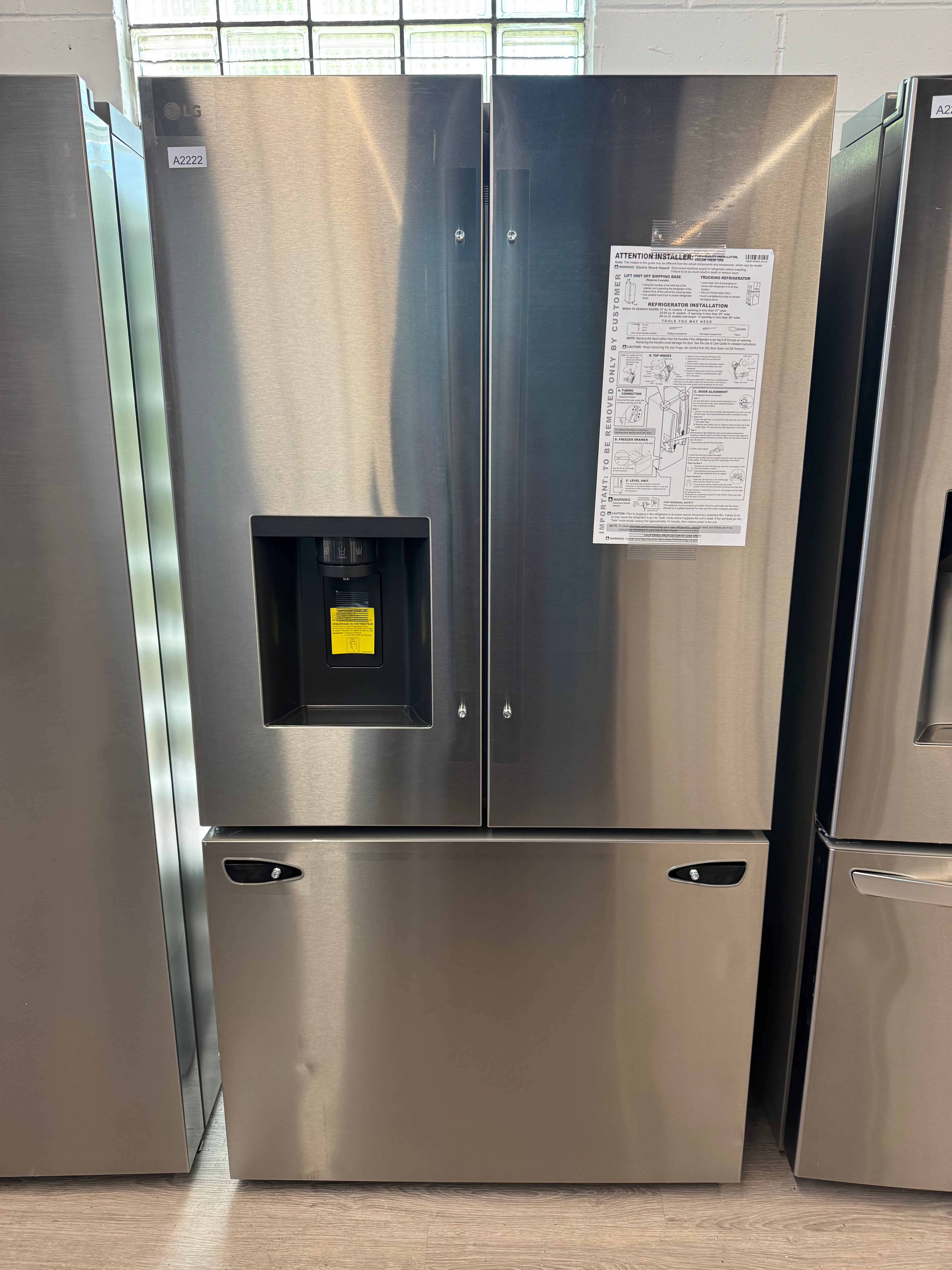 NEW - LG 36” French Door with Water & Ice Dispenser - LRFXS3106S (1 YEAR MANUFACTURER WARRANTY)