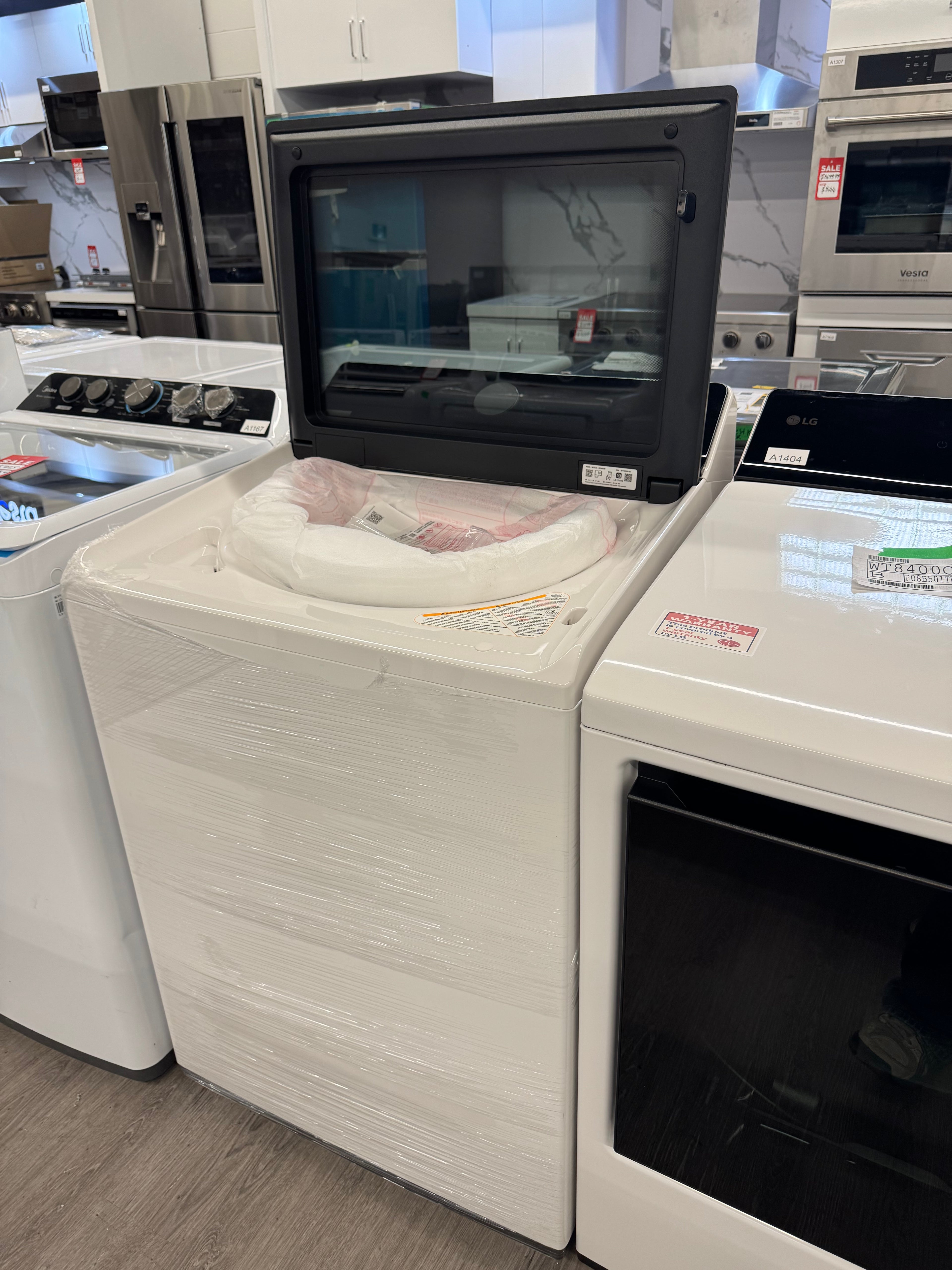 OPEN BOX - LG 27” TOP LOAD WASHER - WT8400CW (1 YEAR MANUFACTURER WARRANTY)