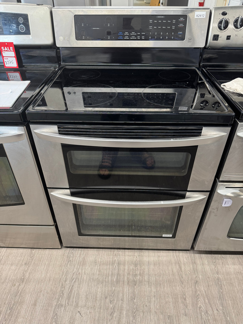 LG 30” Freestanding Glass Top Double Oven Range - LDE3031ST