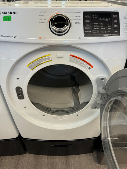 SAMSUNG 27” FRONT LOAD WASHER/DRYER SET WITH PEDESTAL