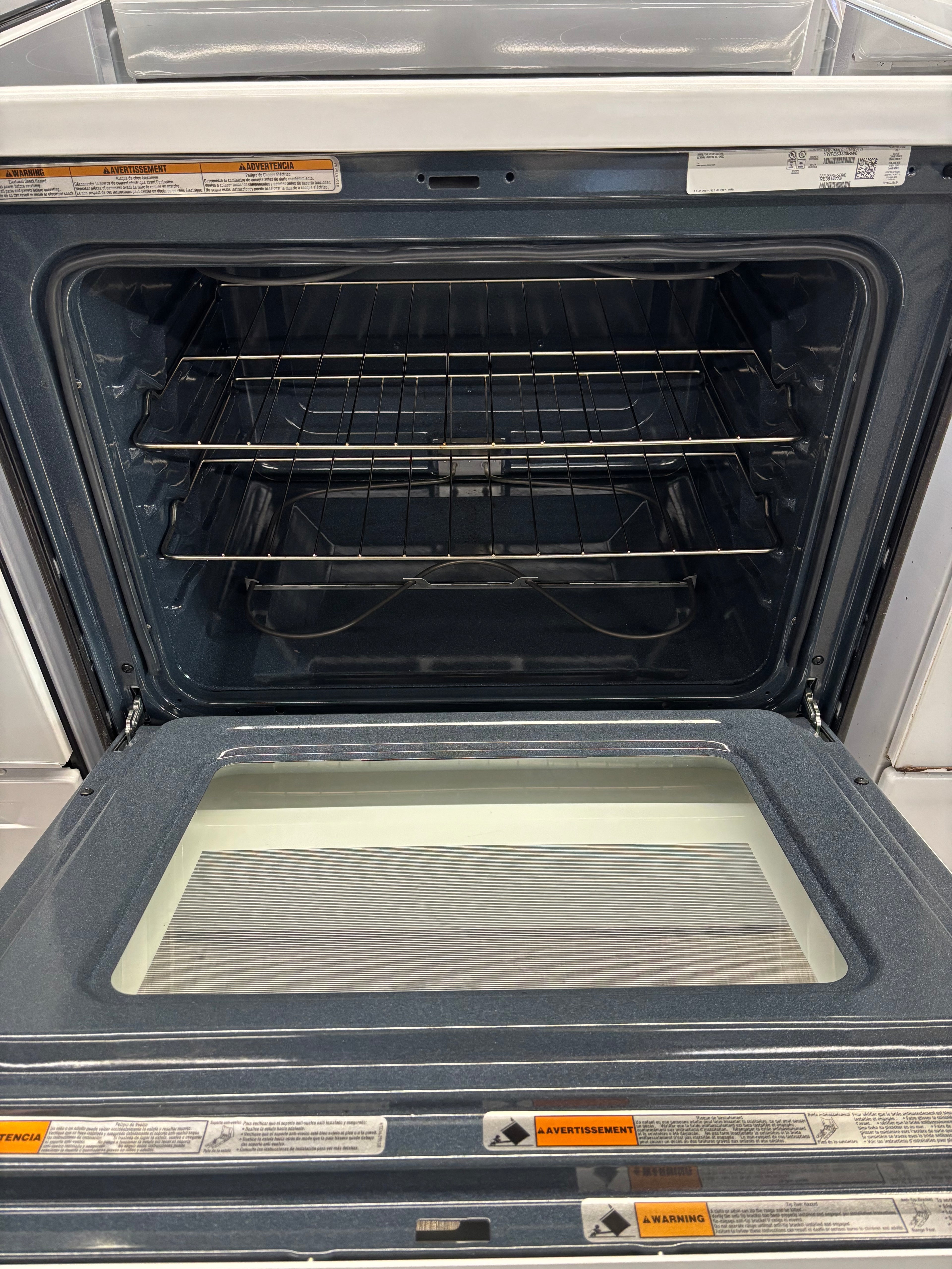 OPEN BOX - Whirlpool 30” Freestanding Glass Top Range - YWFES3330RW0