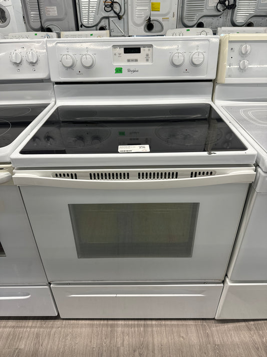 Whirlpool 30” Freestanding Glass Top Range - YWFE510S0AW0