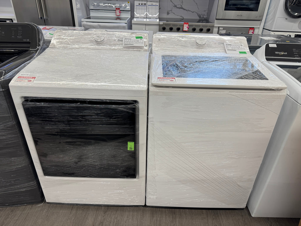 NEW - LG 27” Top Load Washer & Dryer Set (WT8200CW & DLE8200W) 1 YEAR MANUFACTURER WARRANTY)