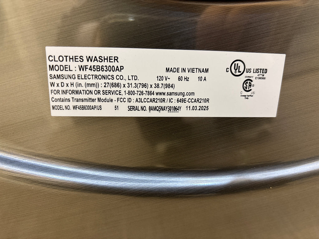 OPEN BOX - SAMSUNG 27” Front load washer - FW45B6300AP