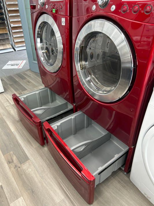LG 27” Front Load Washer/Dryer Set with Pedestals