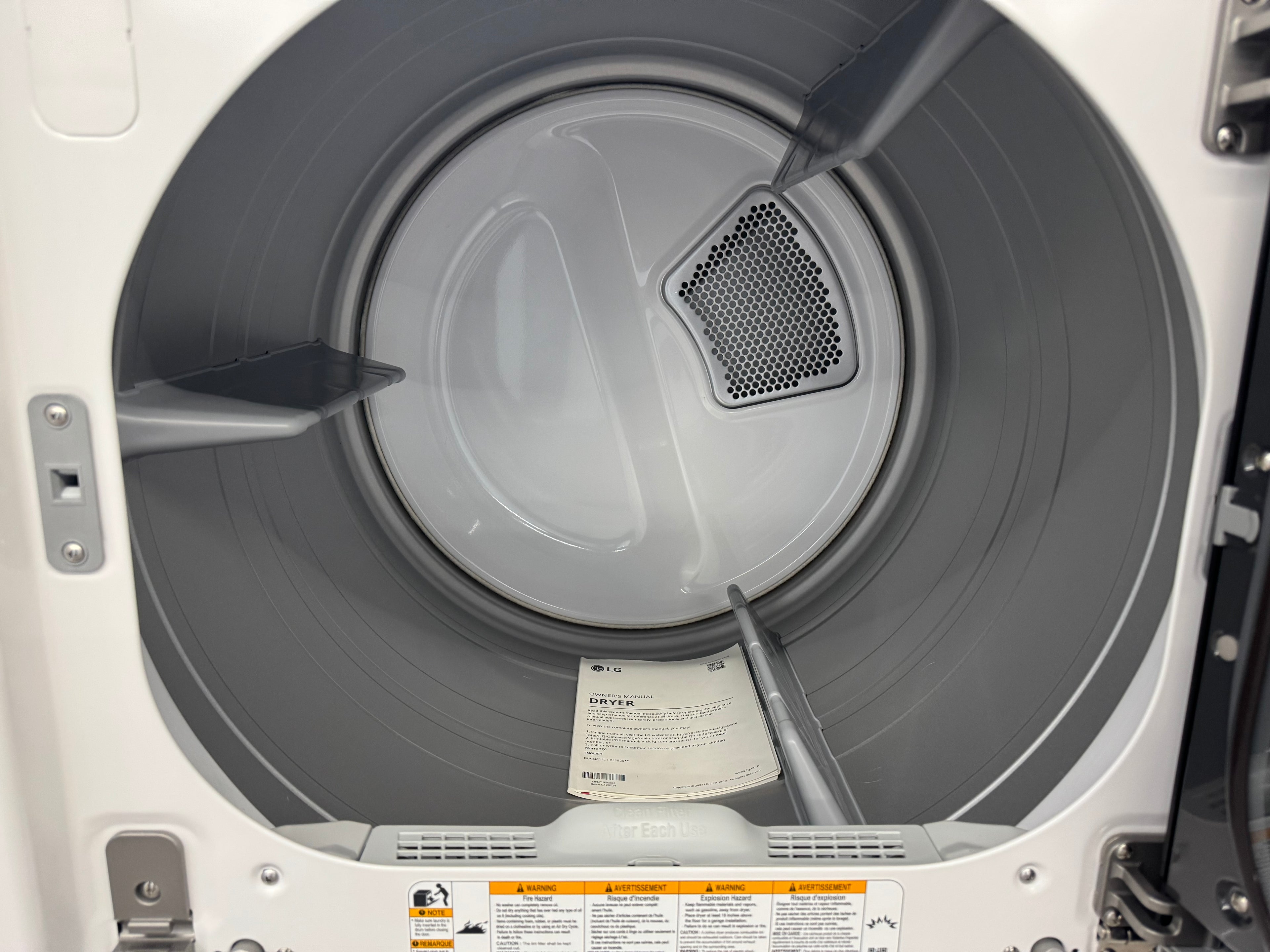 OPEN BOX - LG 27” Front Load Electric Dryer - DLE8400WE - 1 YEAR MANUFACTURER WARRANTY