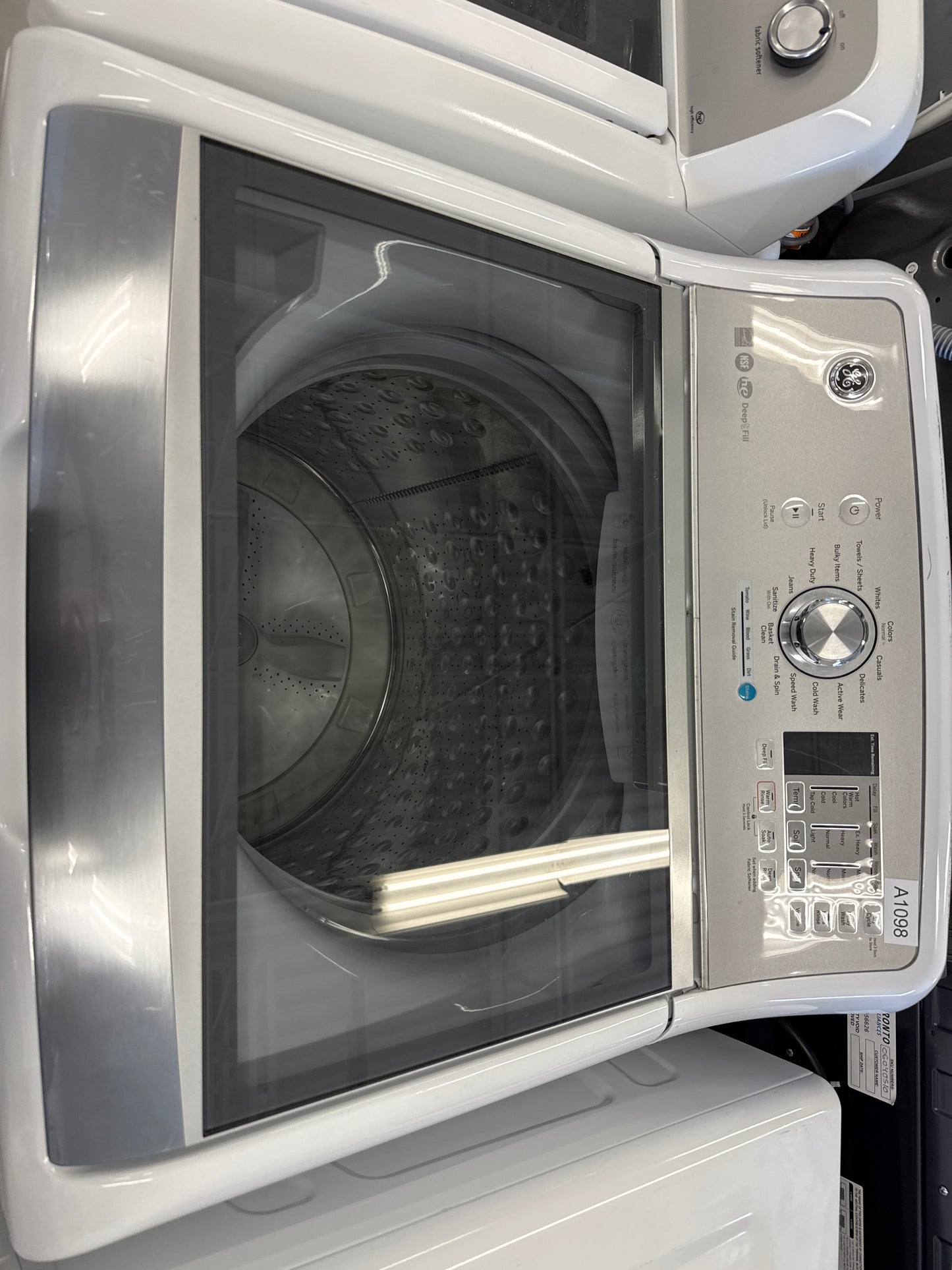 GE 27" Glass Top Load Washer- GTW680BMM1WS