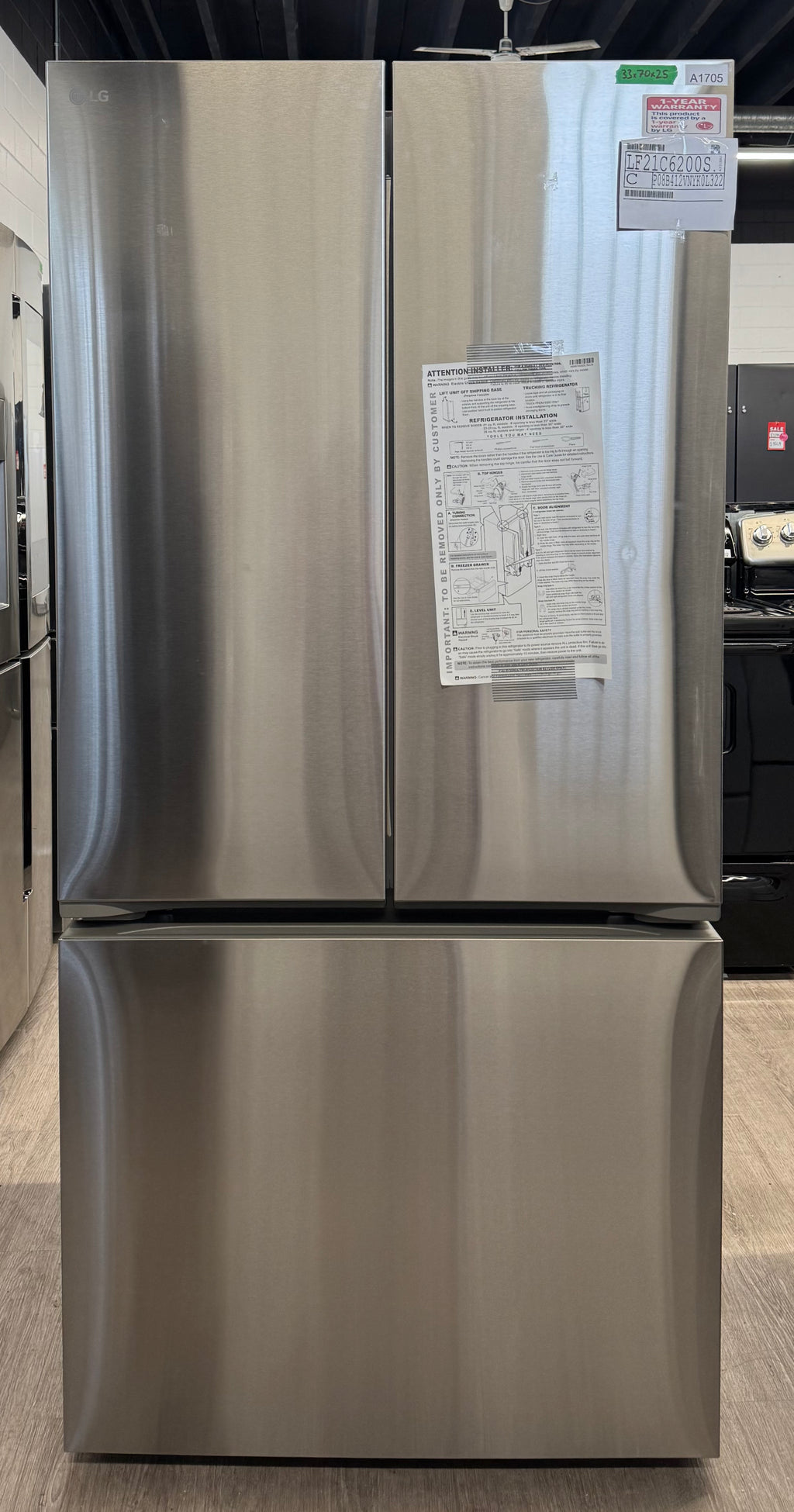 NEW - LG 33” Counter Depth French Door Refrigerator - LF21C6200S (1 YEAR MANUFACTURER WARRANTY)