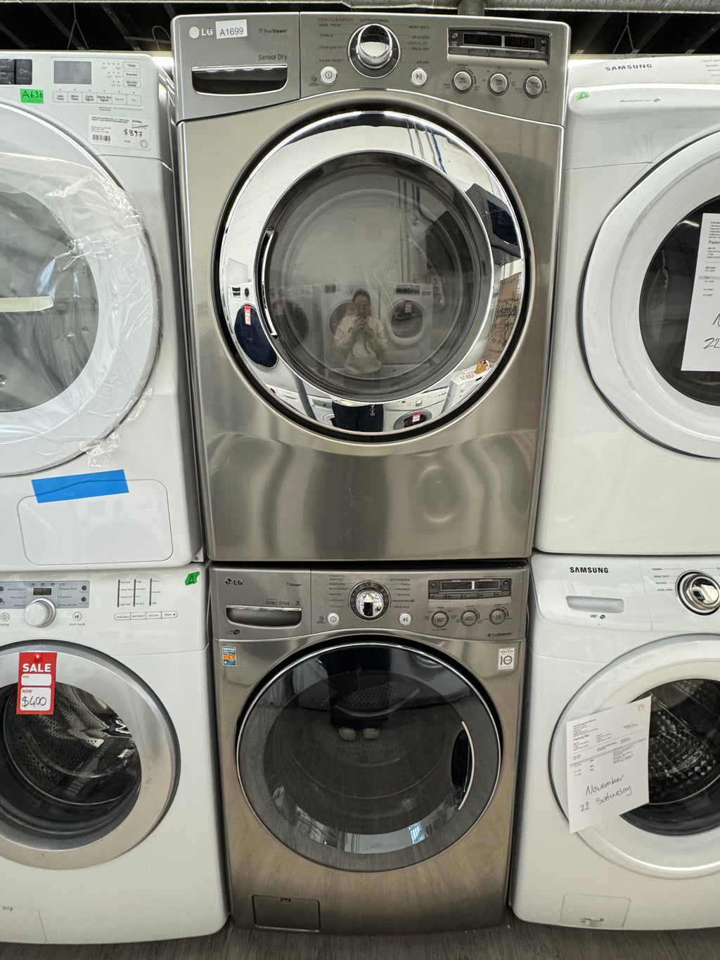 LG 27” Front Load Washer & Dryer Set (WM3650HVA & DLEX2550V)