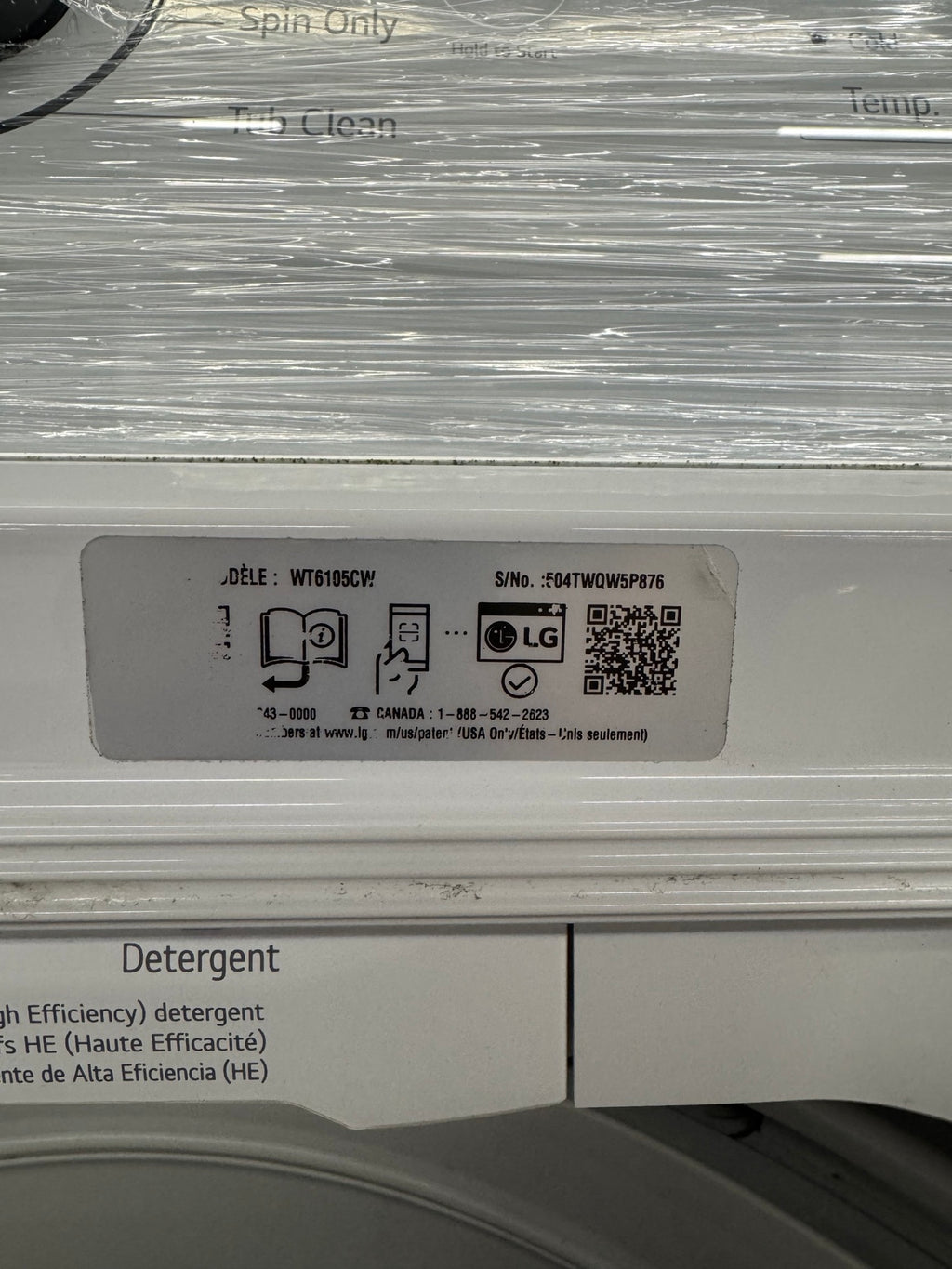 LG WT6105CW white top load washer Ottawa - image 5