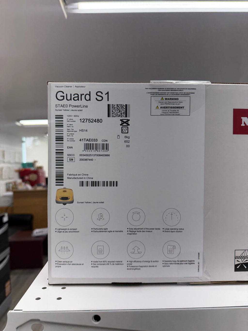 Miele Guard S1 Yellow Canister Vacuum Cleaner