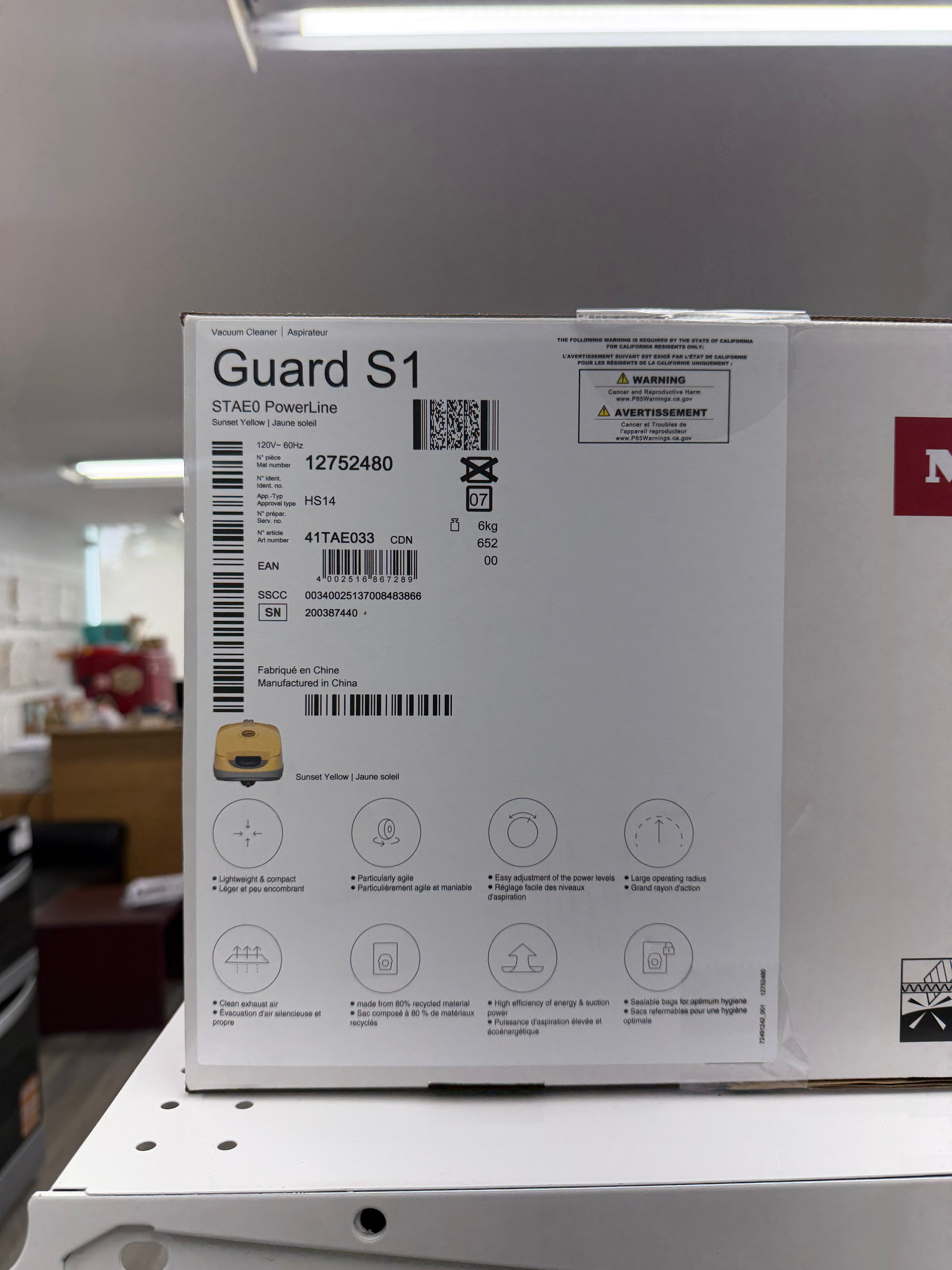 Miele Guard S1 Yellow Canister Vacuum Cleaner