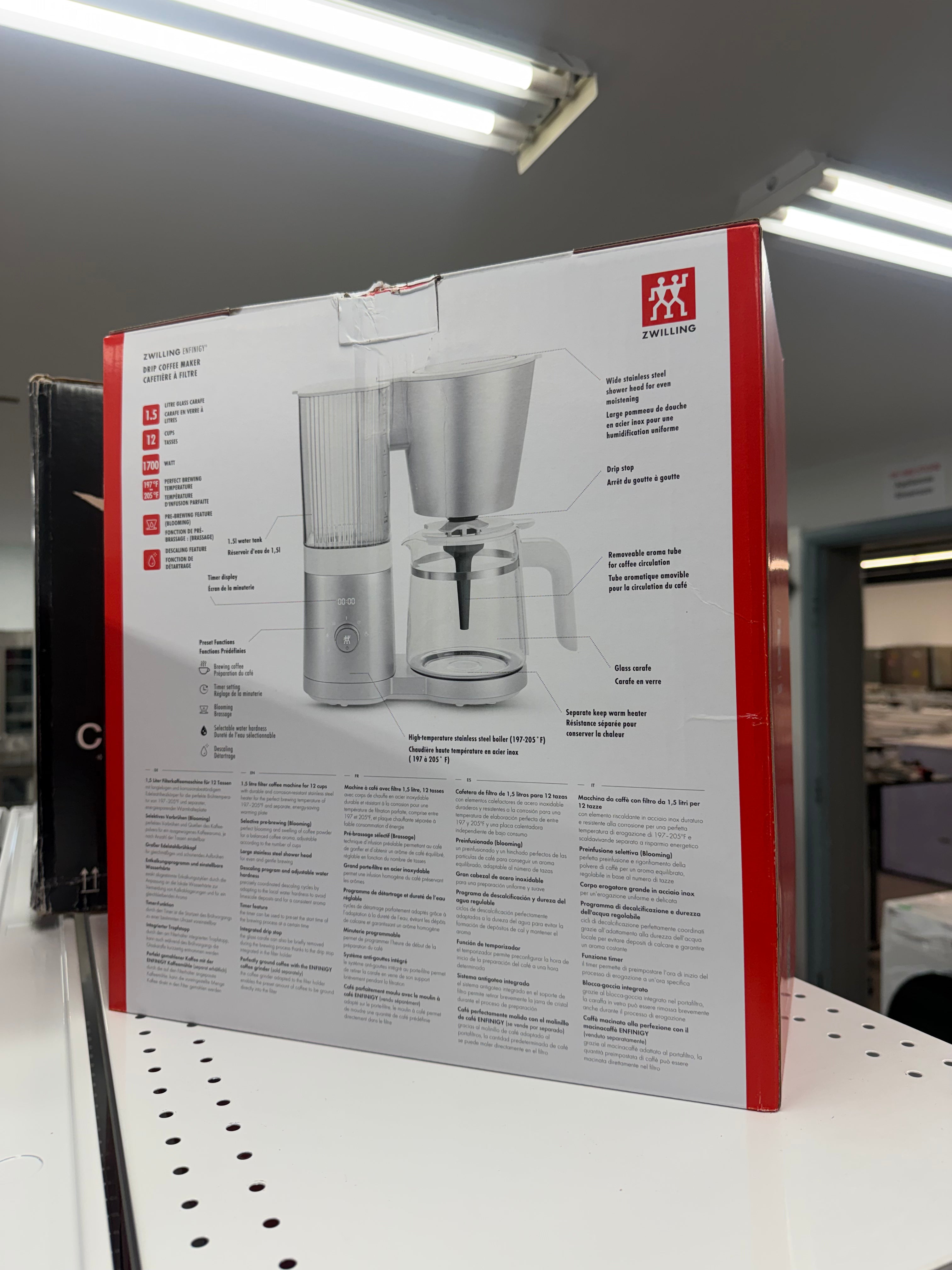 Zwilling Enfinigy Glass Drip Coffee Maker – 12 CUP