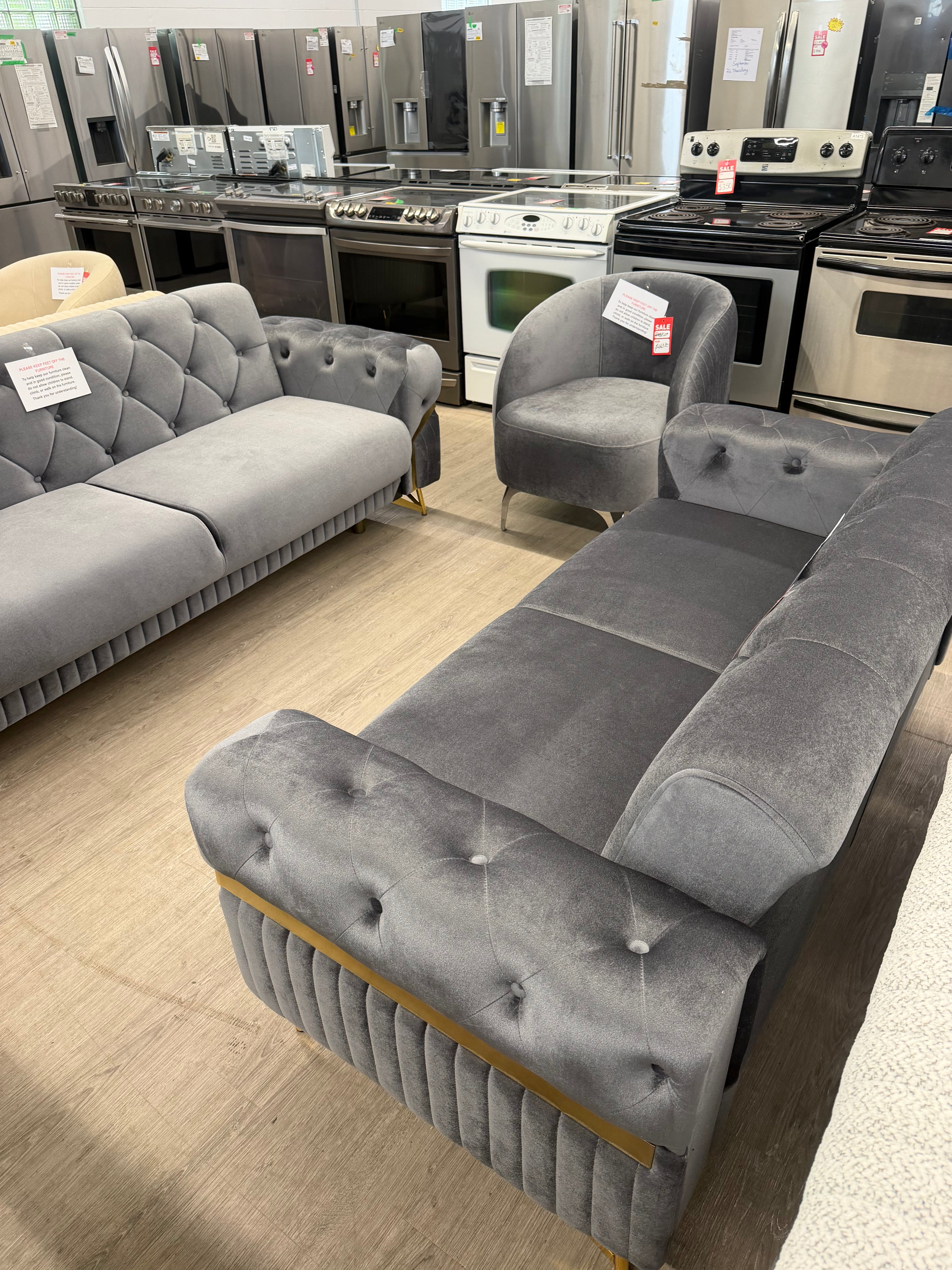 Marbella Dark Gray Living Room Set