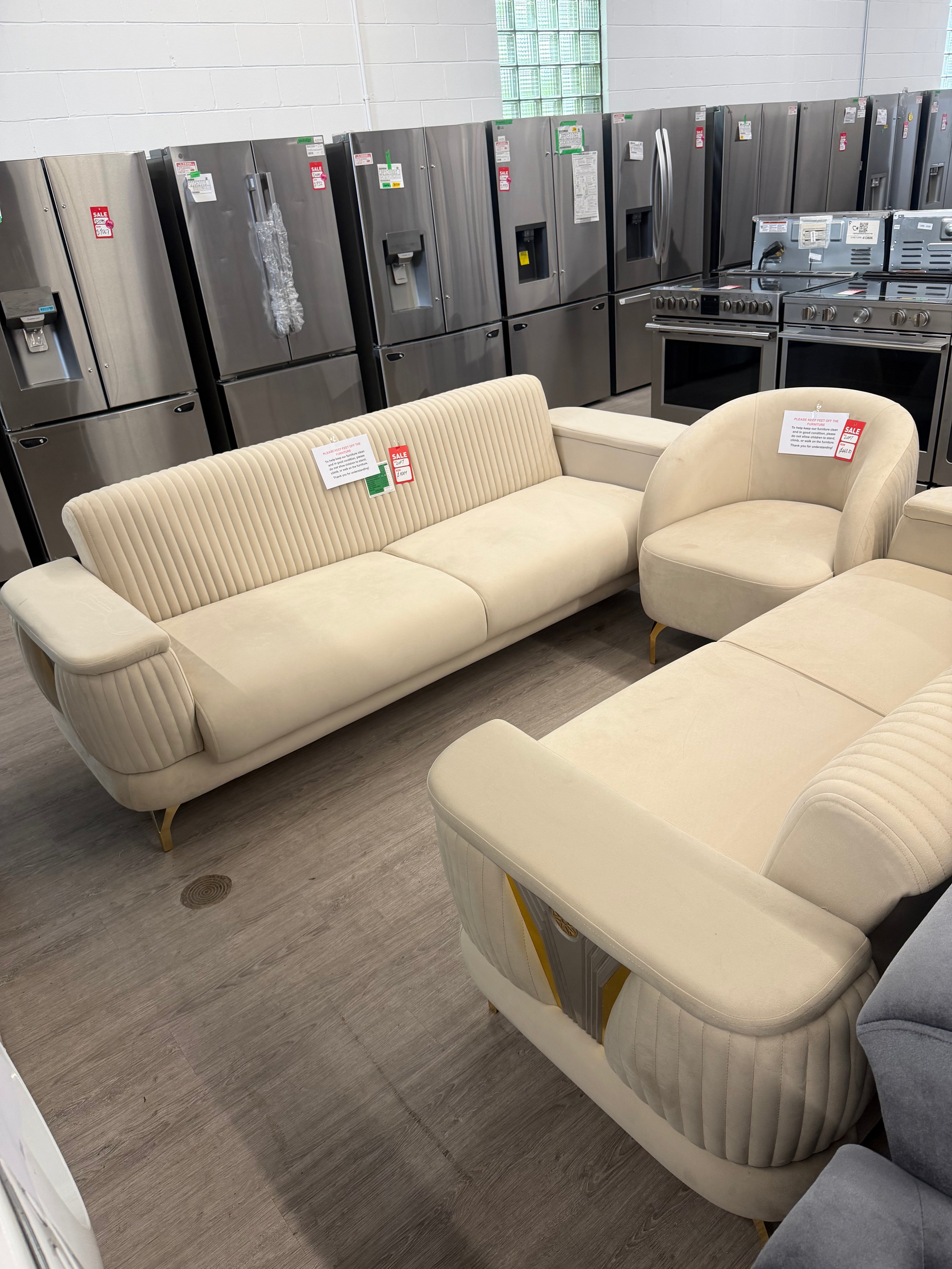 Loft Deluxe Beige Living Room Set
