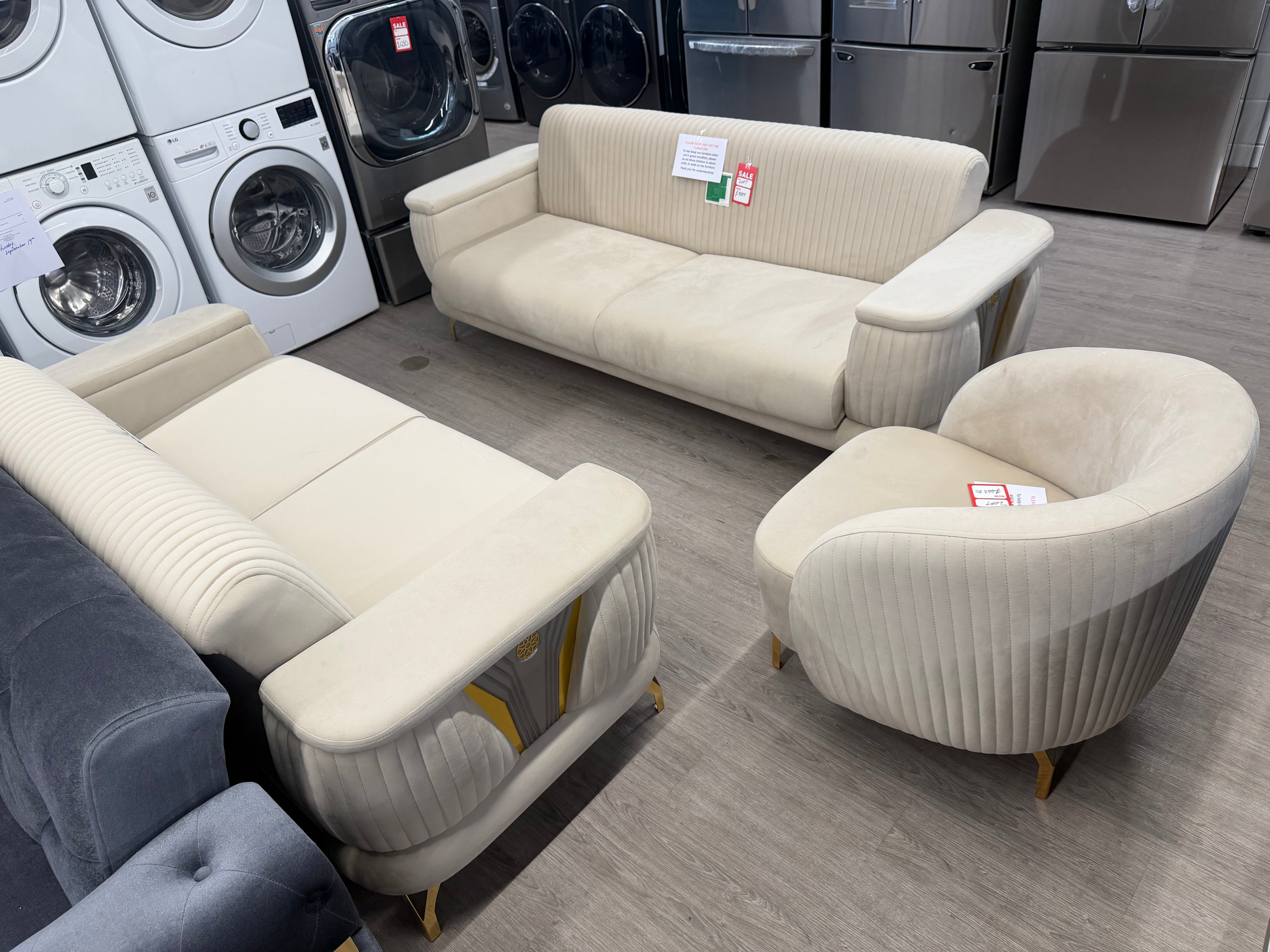 Loft Deluxe Beige Living Room Set