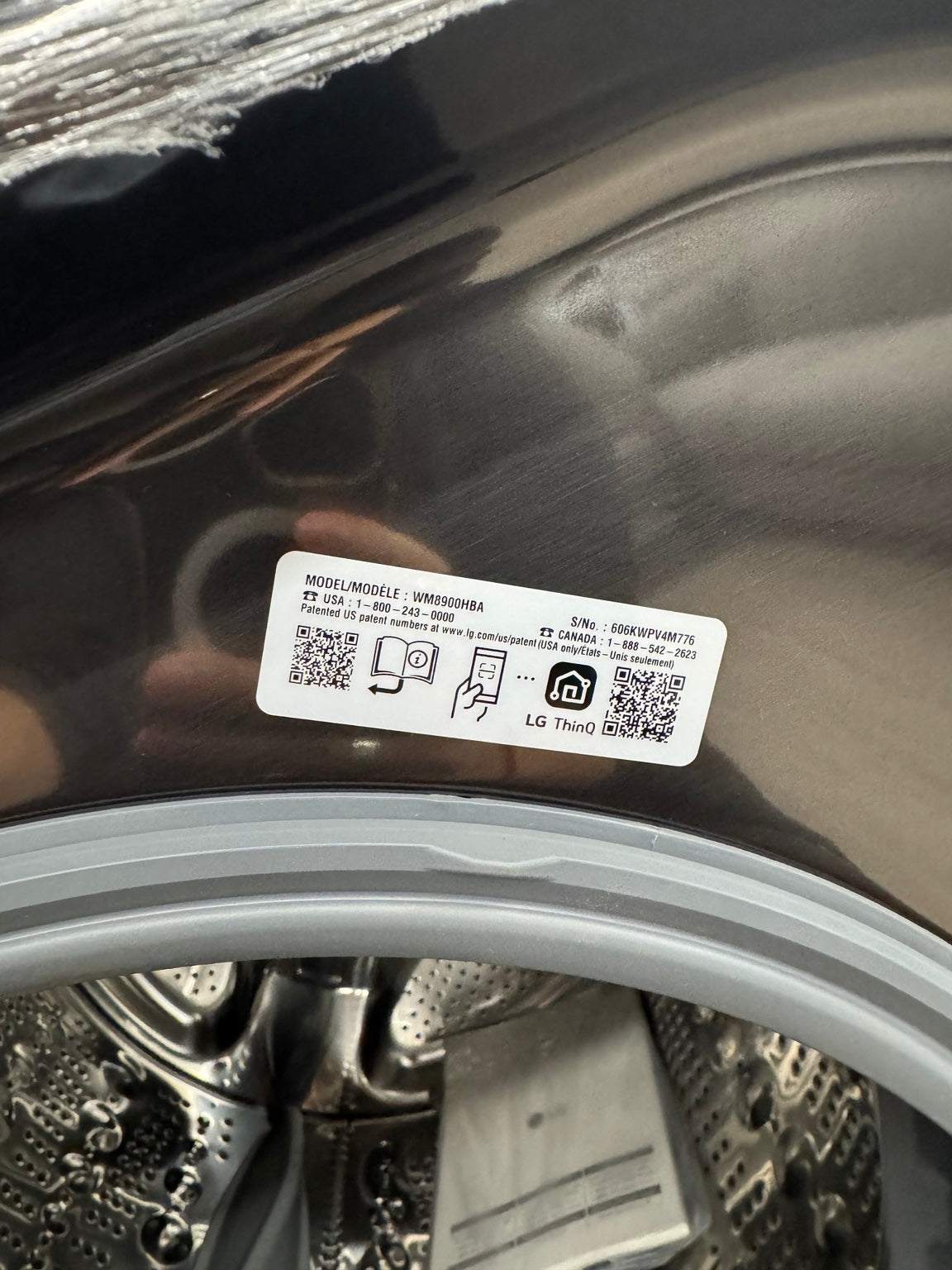 LG WM8900HBA 29” 6.0 cu. ft. Front Load Washer – Black Steel