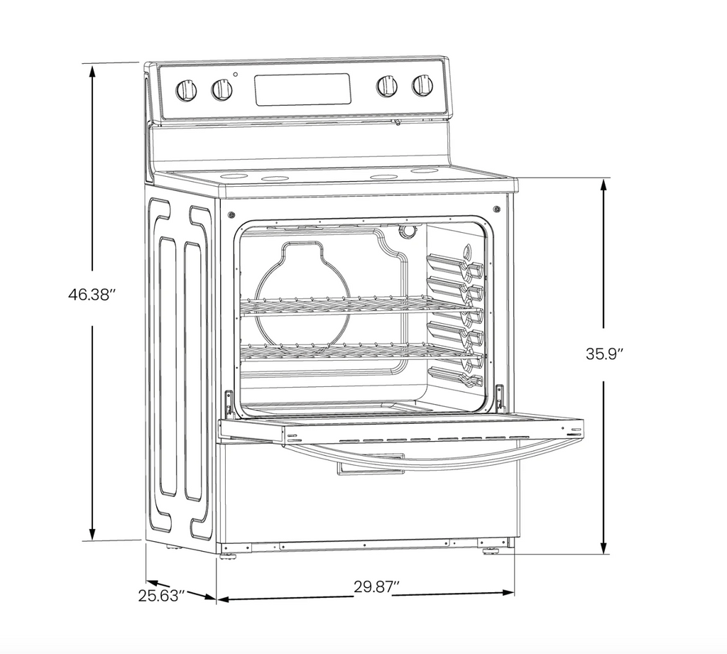 NEW - Vesta 30" Freestanding Glass Top Range (VRE-SASKATCHEWAN-30SS)