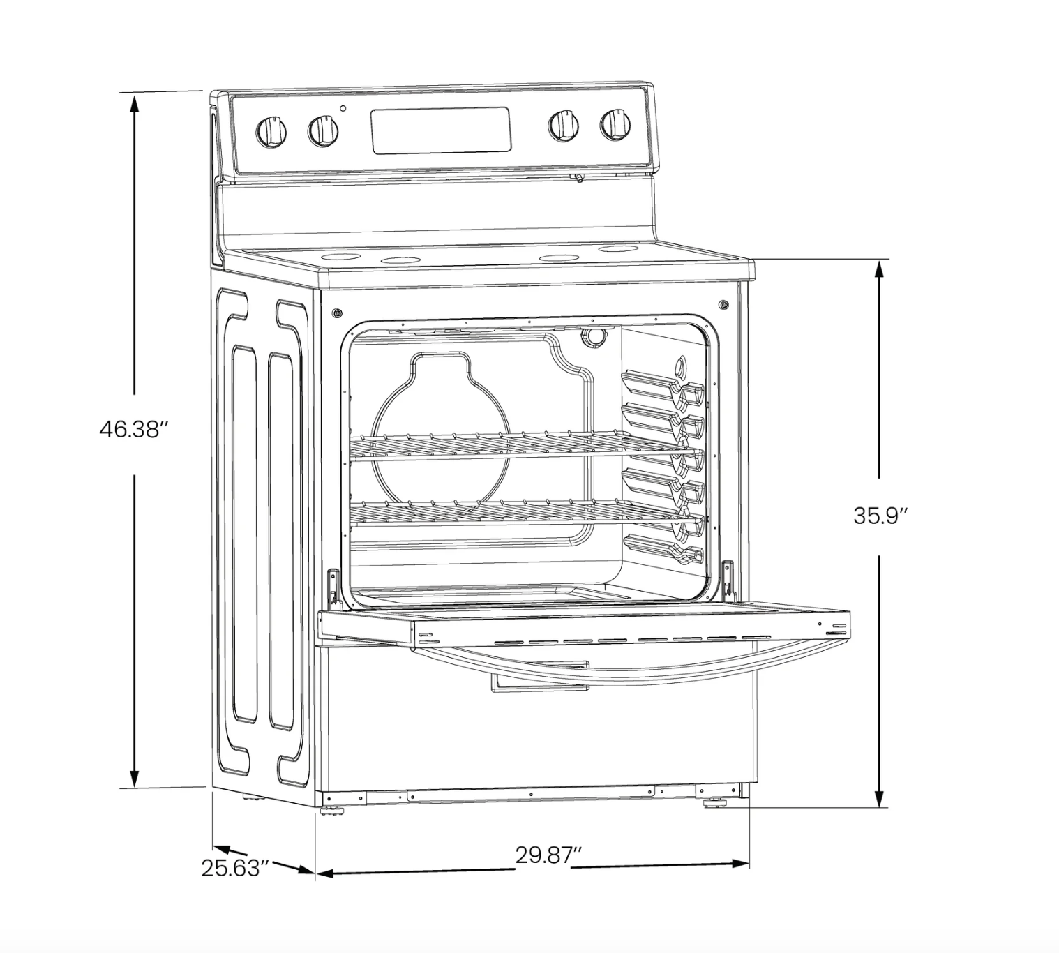 NEW - Vesta 30" Freestanding Glass Top Range (VRE-SASKATCHEWAN-30SS)