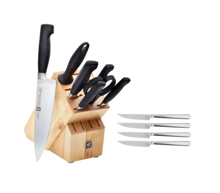 ZWILLING FOUR STAR 8 Piece, Knife Block Set with Four Pc Bonus Steak, nature