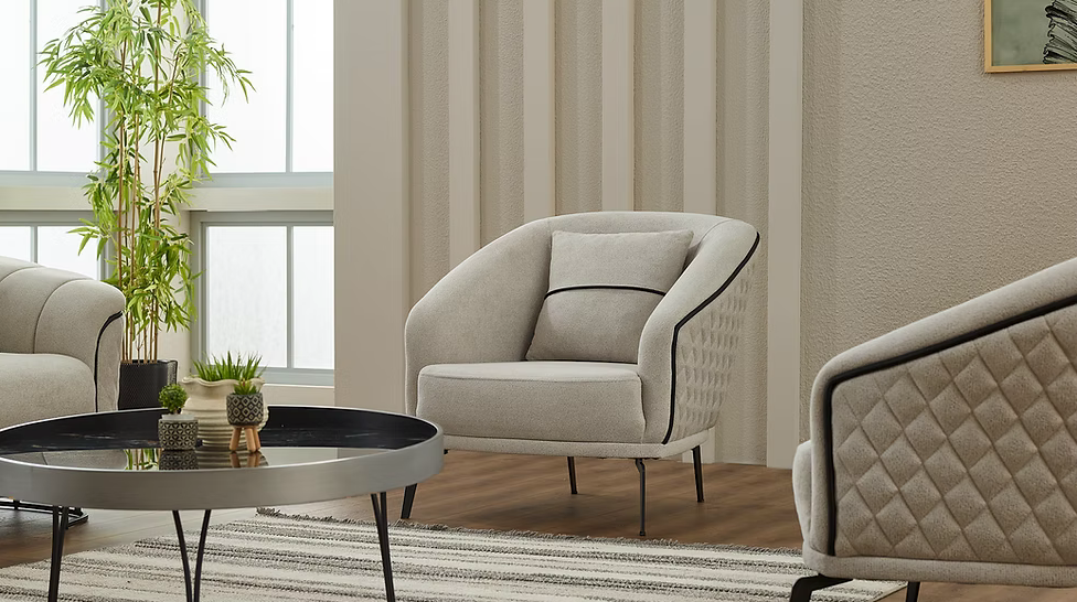 Victoria Light Gray Living Room Set