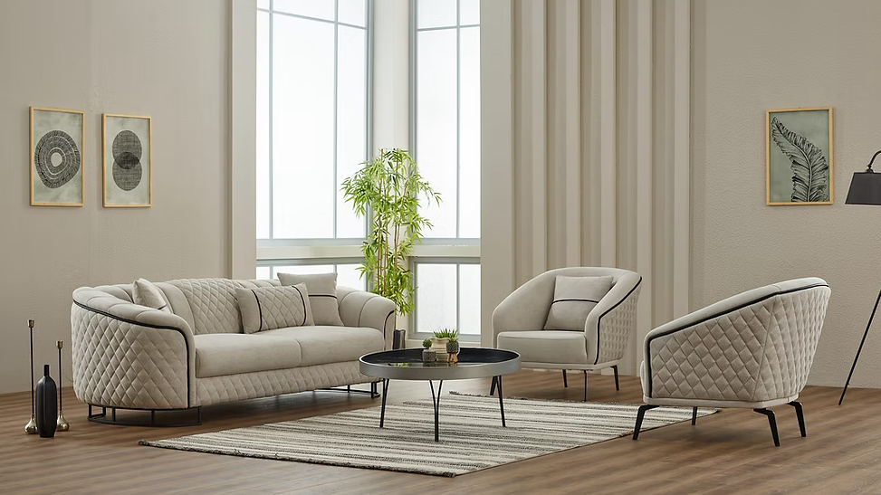 Victoria Light Gray Living Room Set