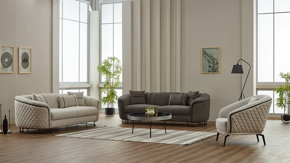 Victoria Light Gray Living Room Set