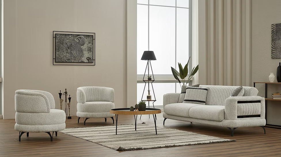 Pierra Light Gray Living Room Set