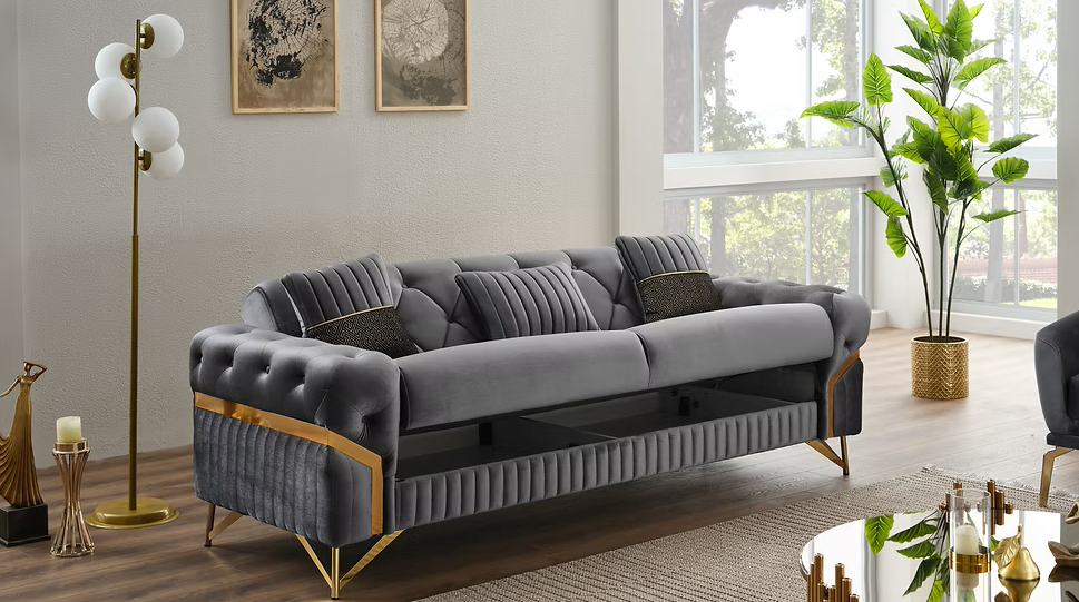 Marbella Dark Gray Living Room Set